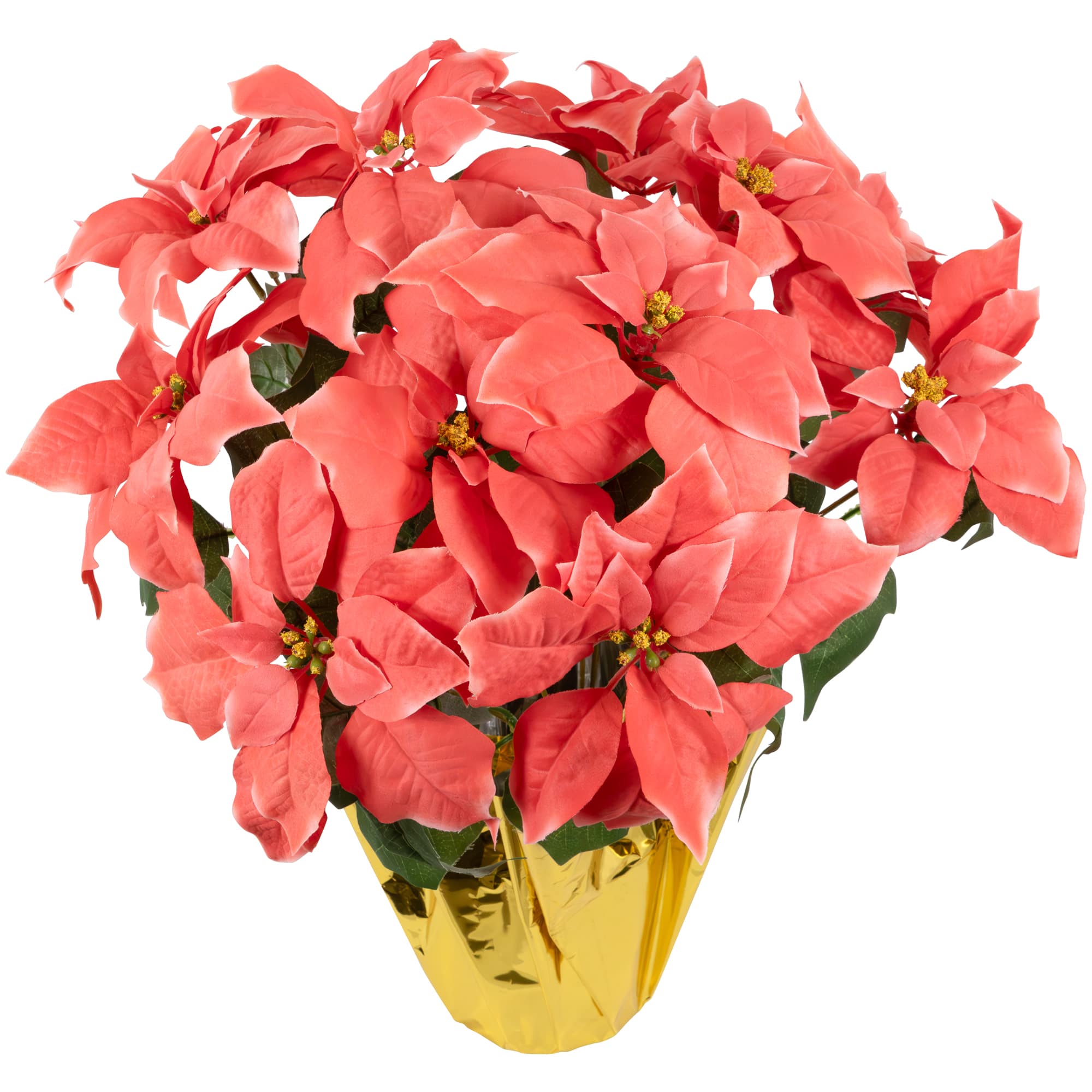 20" Pink Artificial Christmas Poinsettia with Wrapped Base