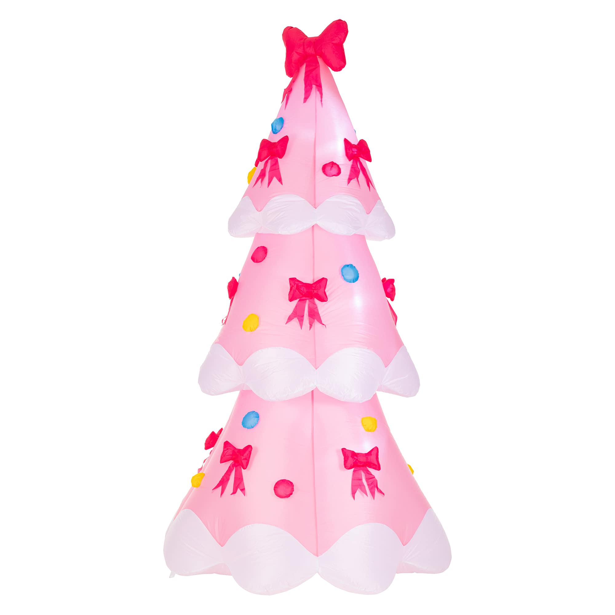 Glitzhome® 7FT Lighted Inflatable Bows Christmas Tree Decor