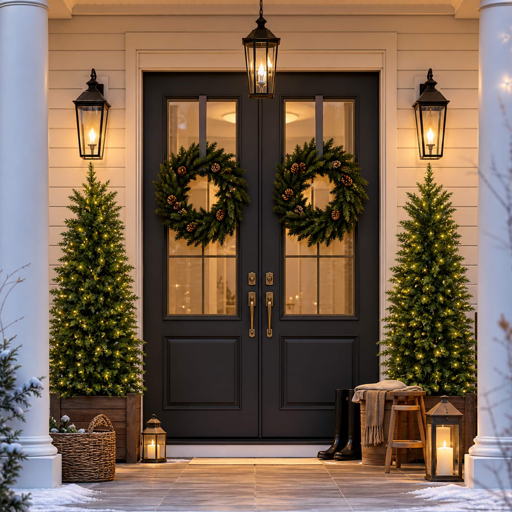 Glitzhome® 5ft. Pre-Lit Cypress Christmas Tree, Twinkling Lights
