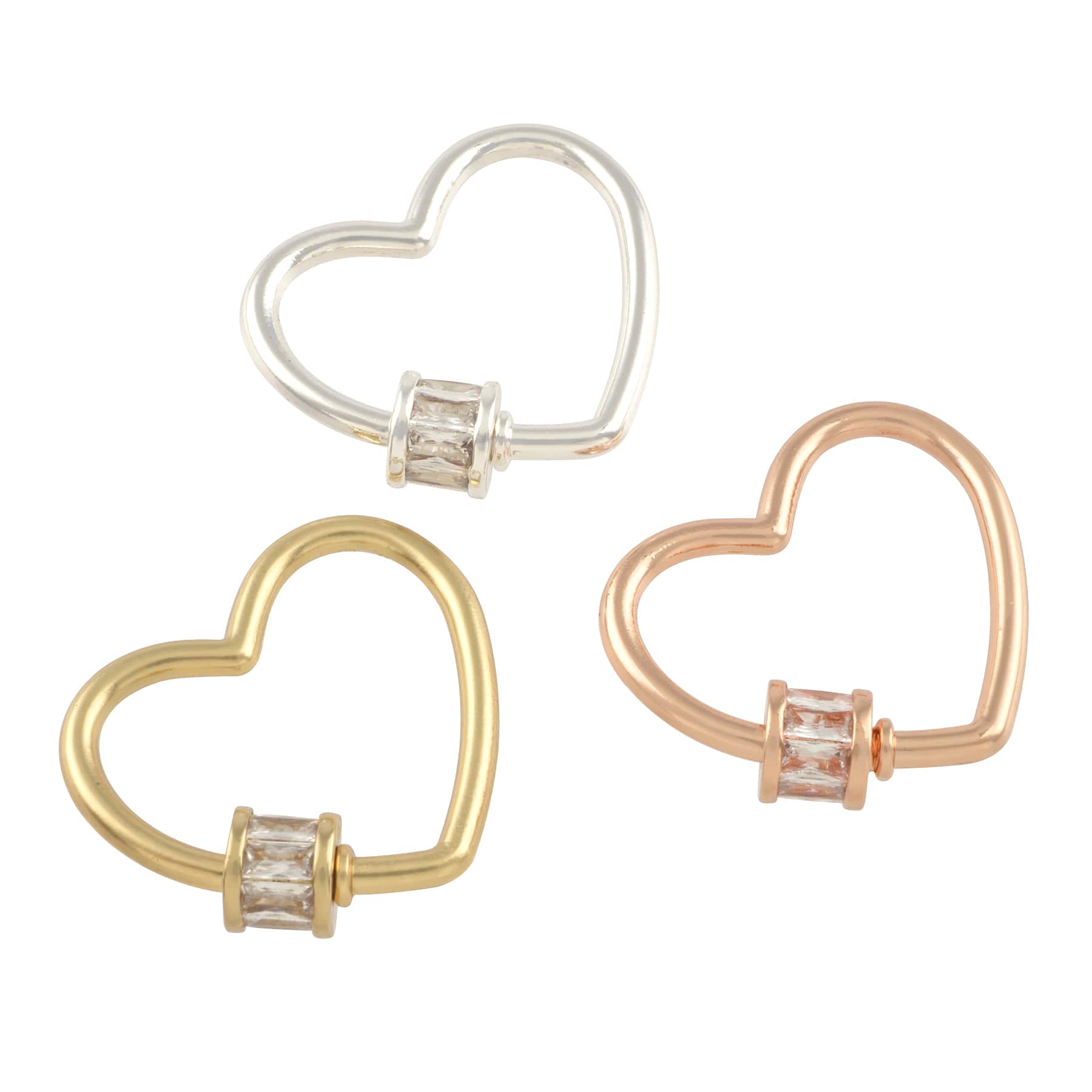 6 Packs: 4 ct. (24 total) 21mm Mixed Heart-Shaped Screw Closures by Bead Landing™