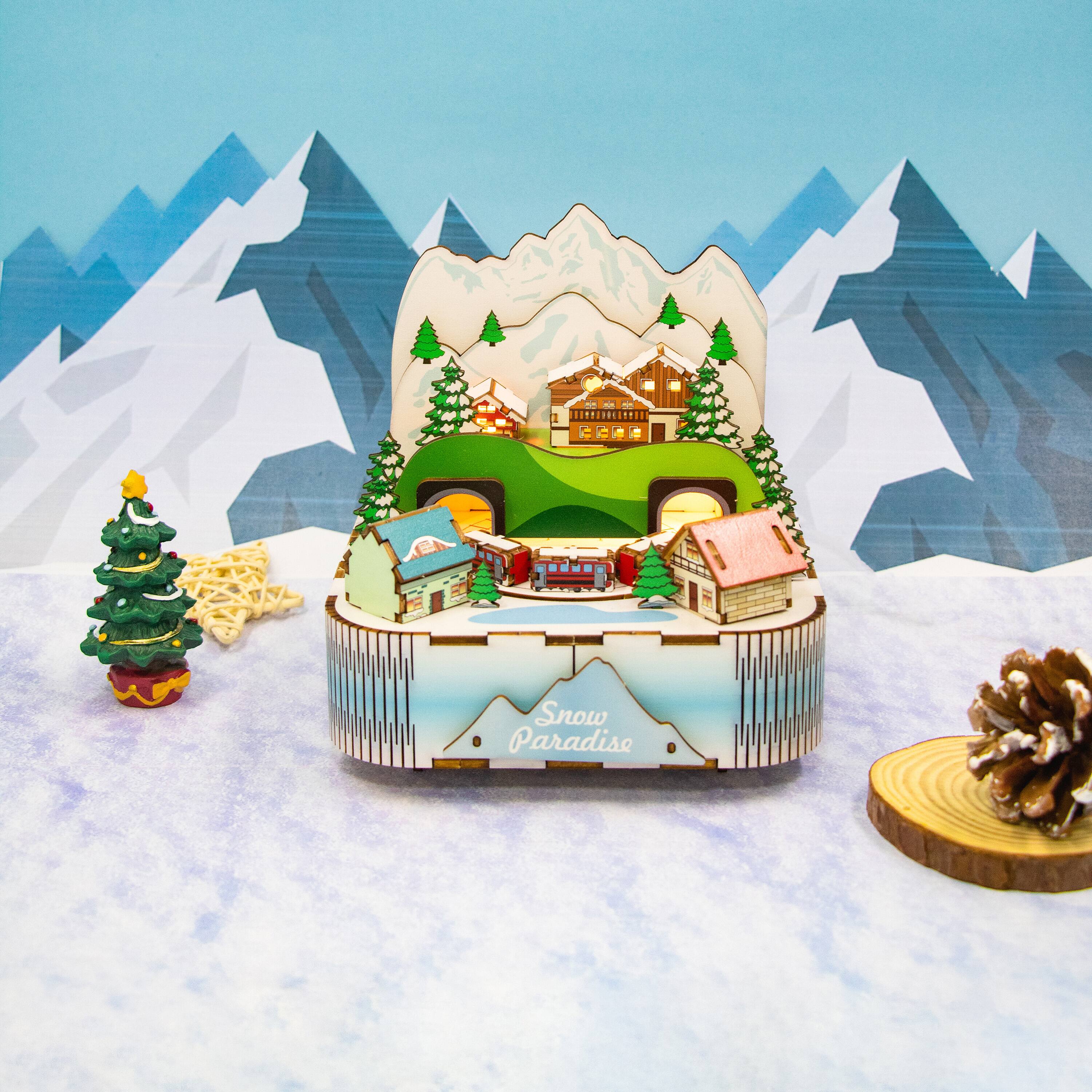 Sparkly Selections Snow Mountain Express Music Box DIY Miniature Kit