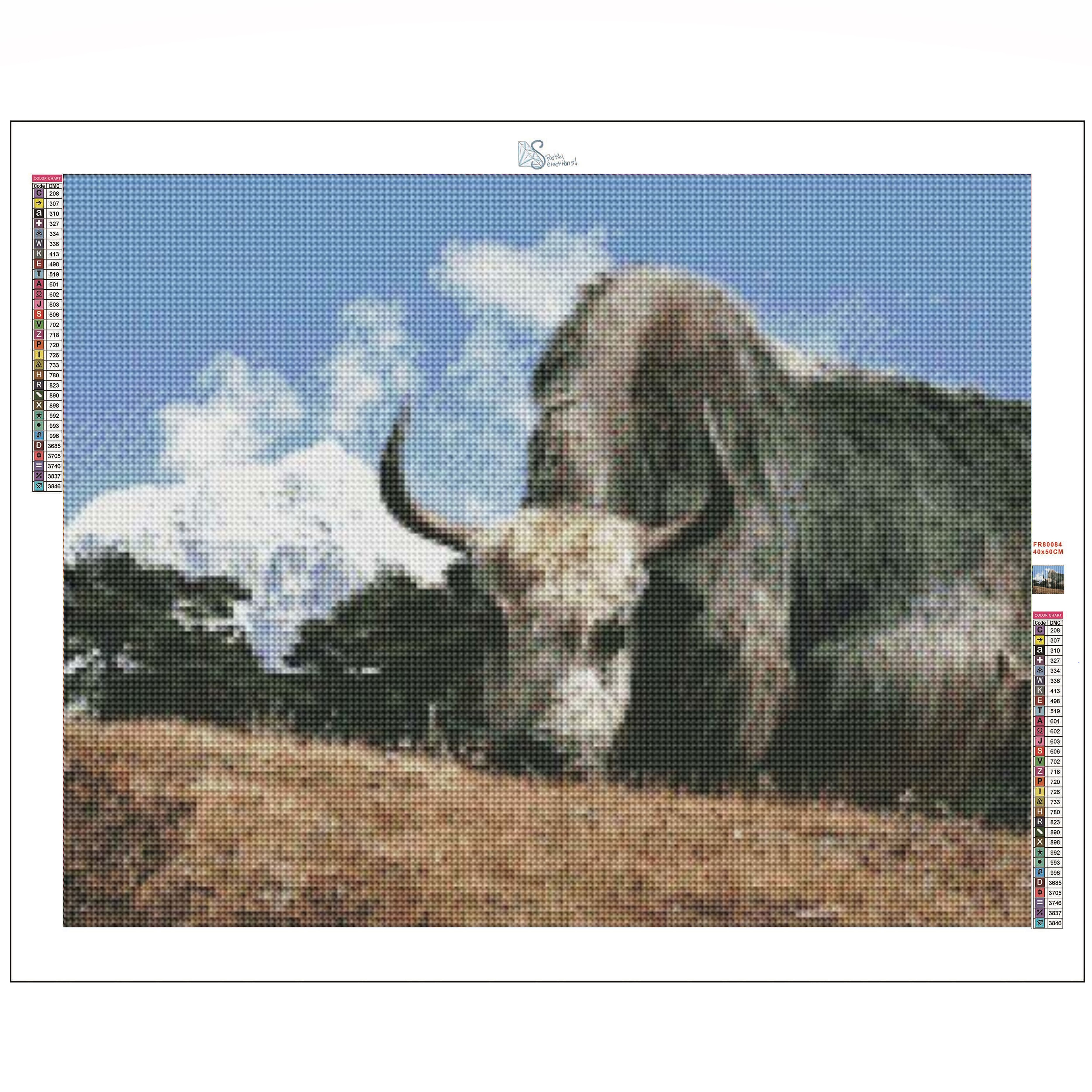 Sparkly Selections Yak Near Mount Everest 30cm x 40cm Diamond Painting Kit, Round Diamonds