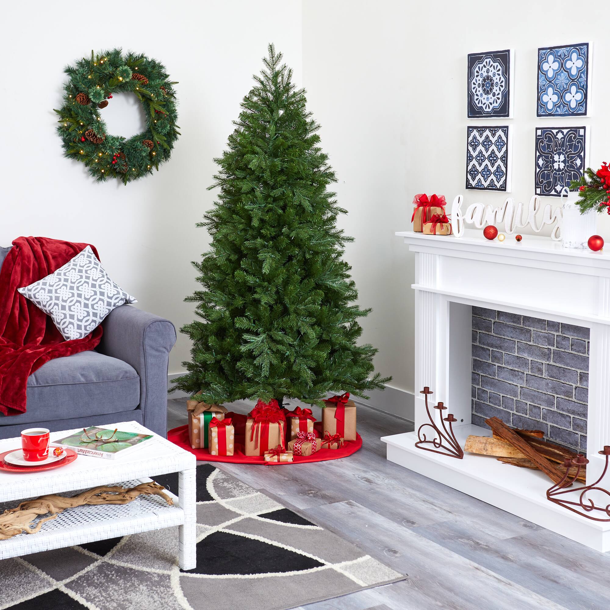 6ft. Pre-Lit Vienna Fir Artificial Christmas Tree, Warm White LED Lights