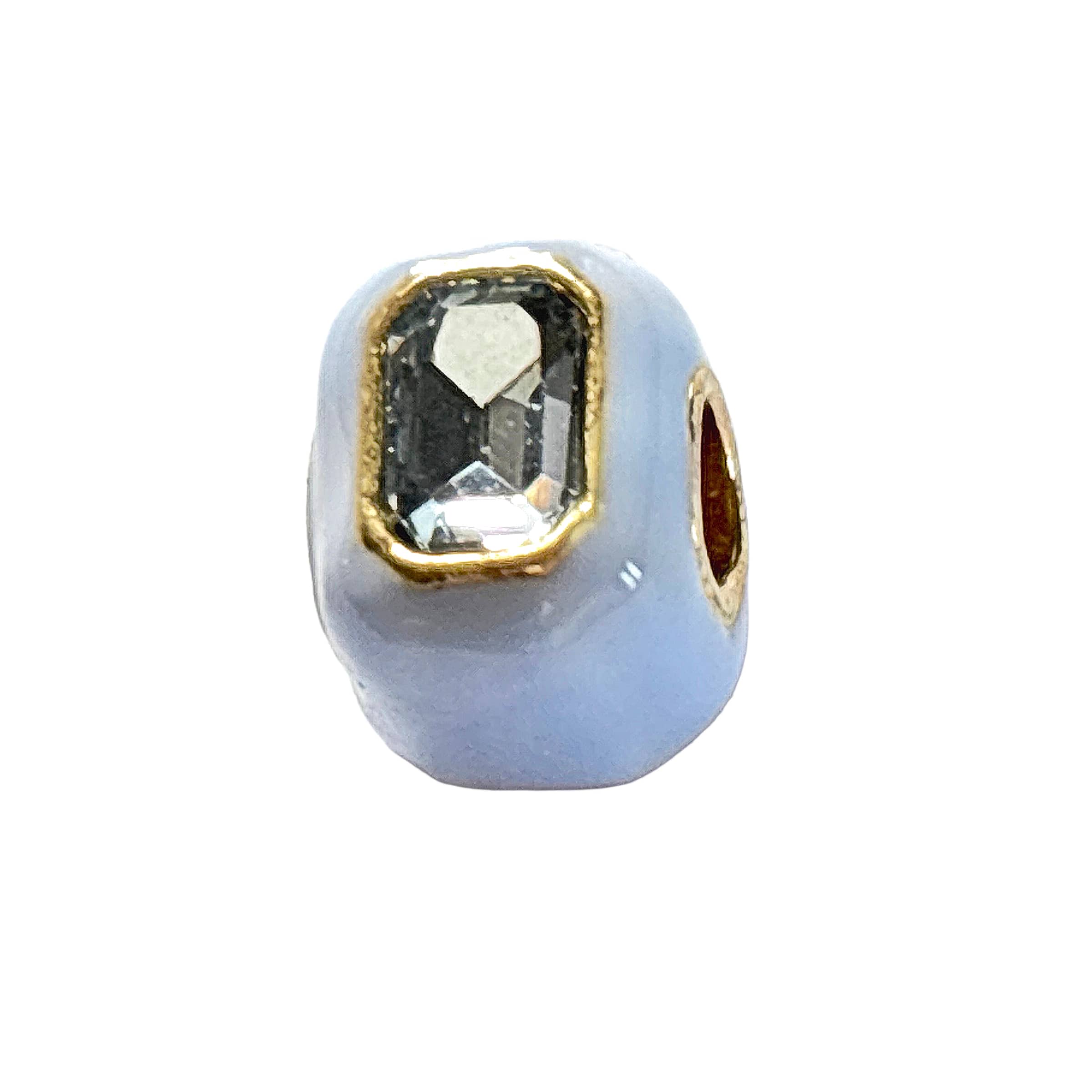 Charmed Bar Faceted Gem Enameled Metal Cube Slider Charm by Bead Landing™