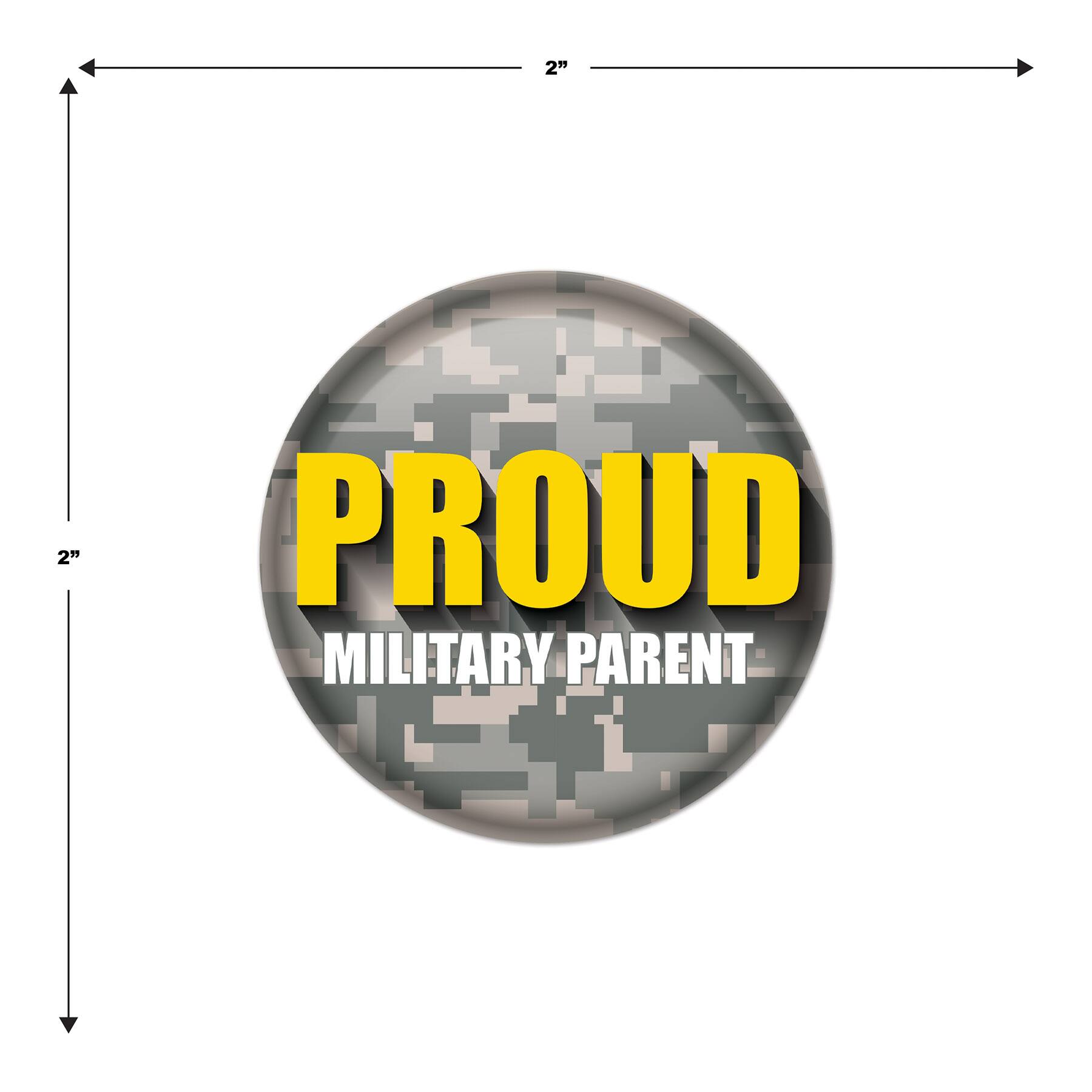 Beistle 2" Camouflage Proud Military Parent Buttons, 6ct.