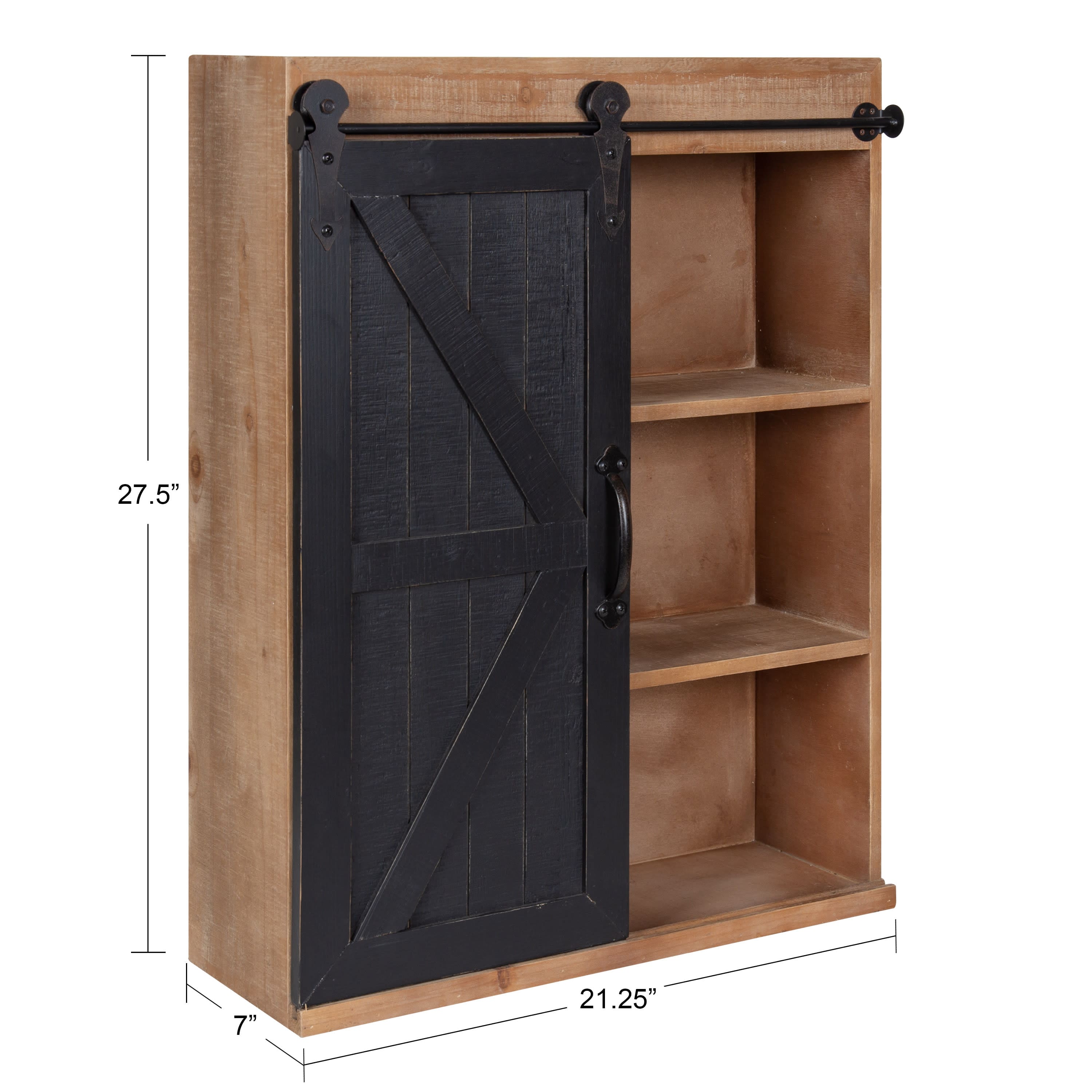 Kate and Laurel Cates Wood Sliding Barn Door Wall Storage Cabinet