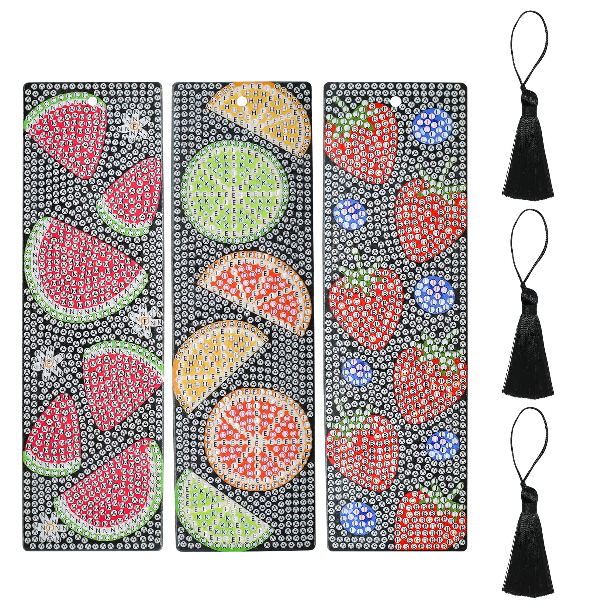 Fruit 3-Piece Diamond Art Bookmark Kit by Make Market®