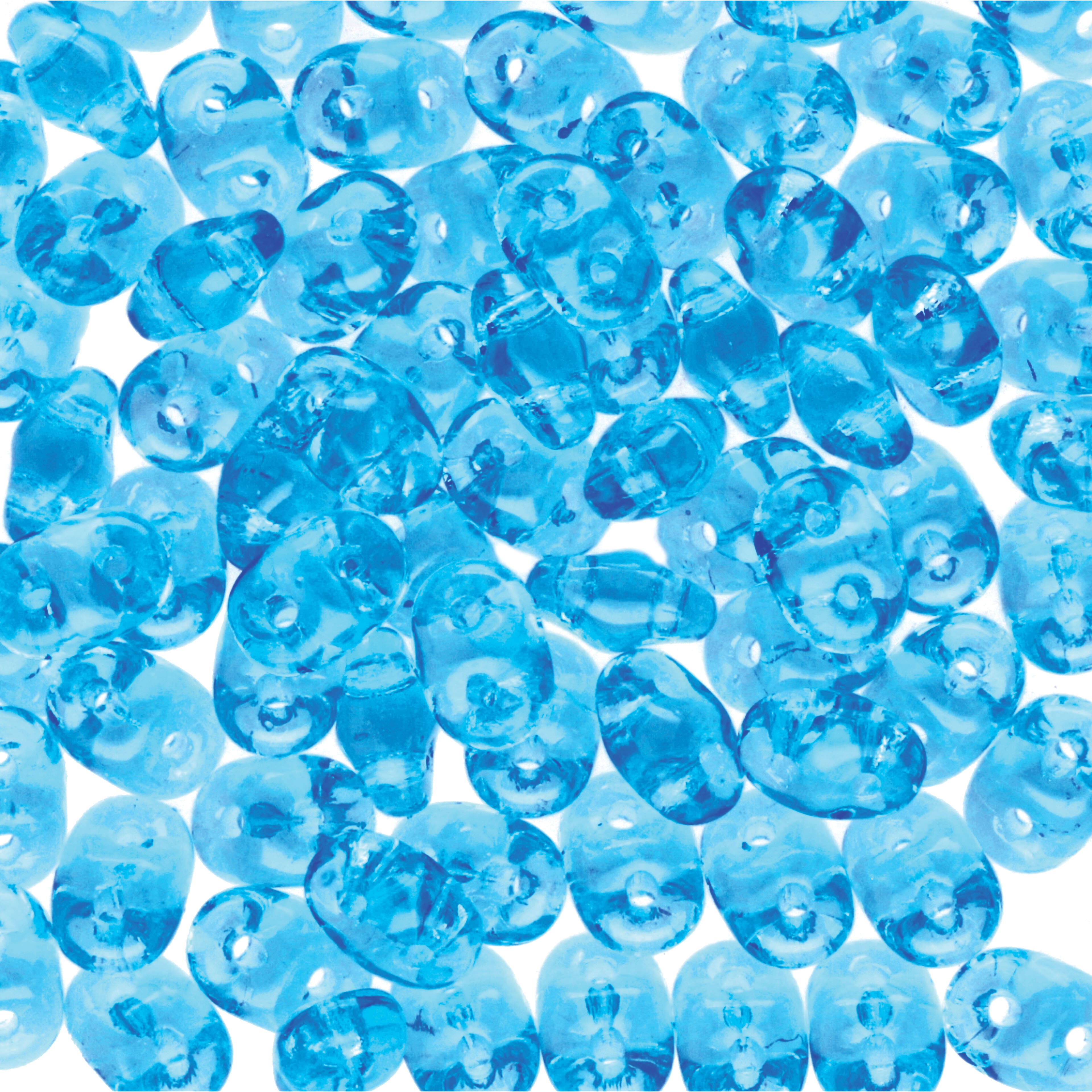 Superduo Two-Hole Czech Glass Beads, Color: Aqua Solid | Michaels