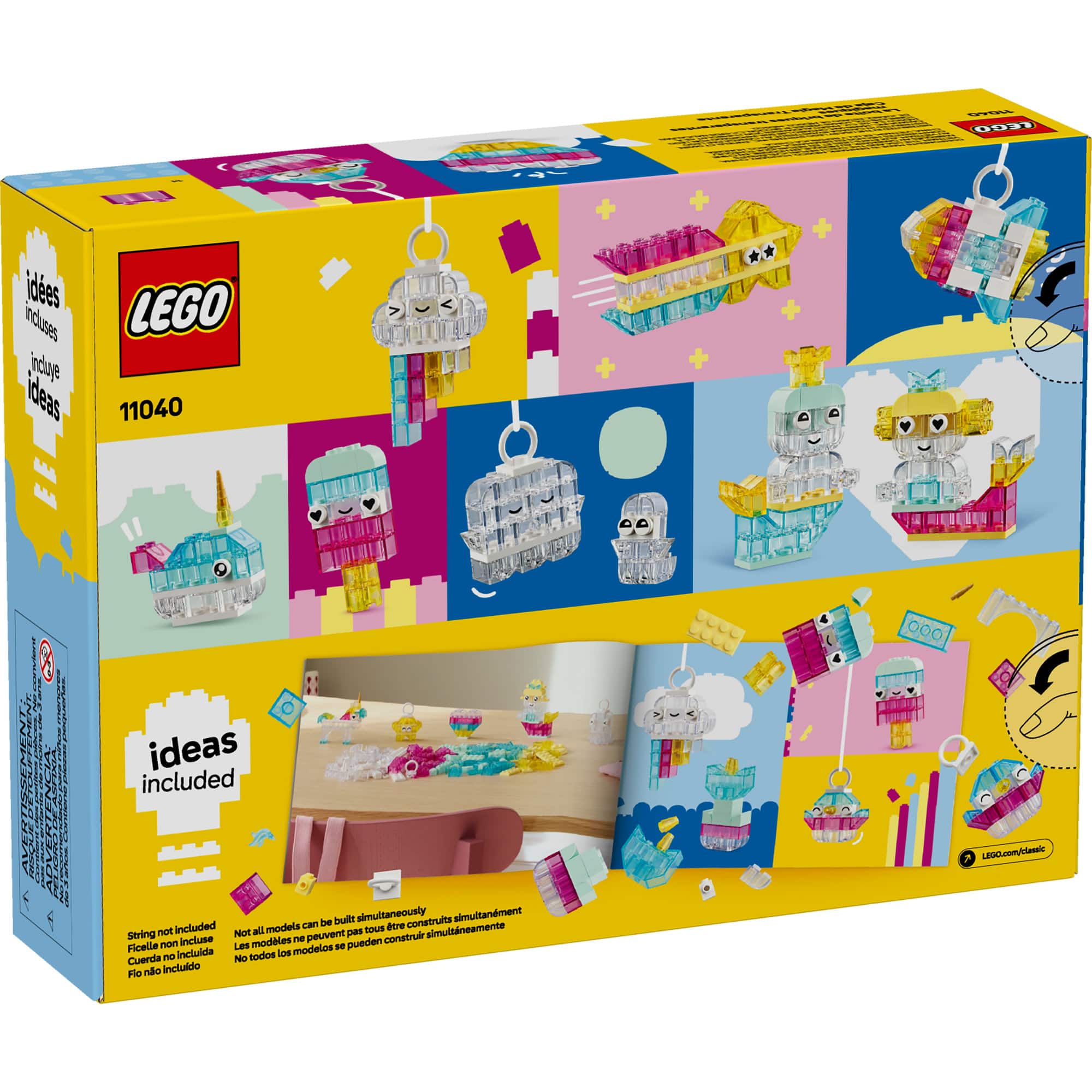 LEGO® Classic Magical Transparent Box, Colorful Building Bricks Toy 11040