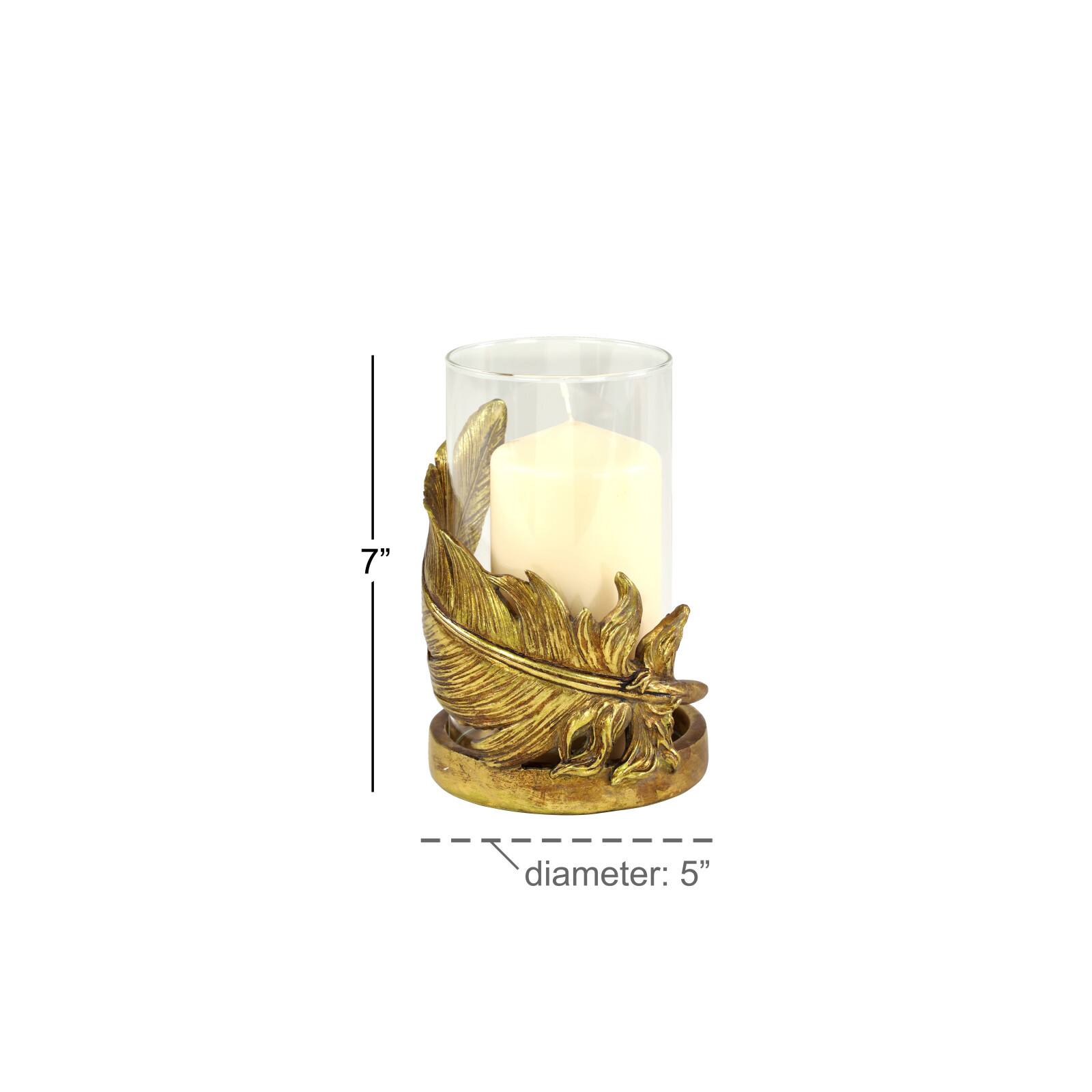 8" Gold Leaf Glass Traditional Candlestick Holder