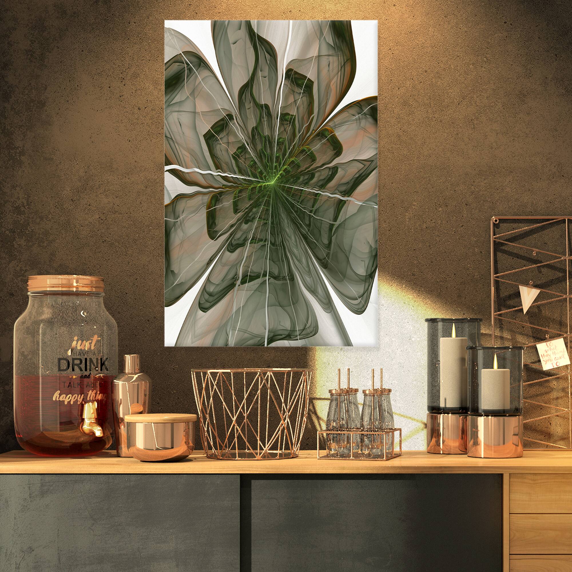 Designart - Symmetrical Green Fractal Flower