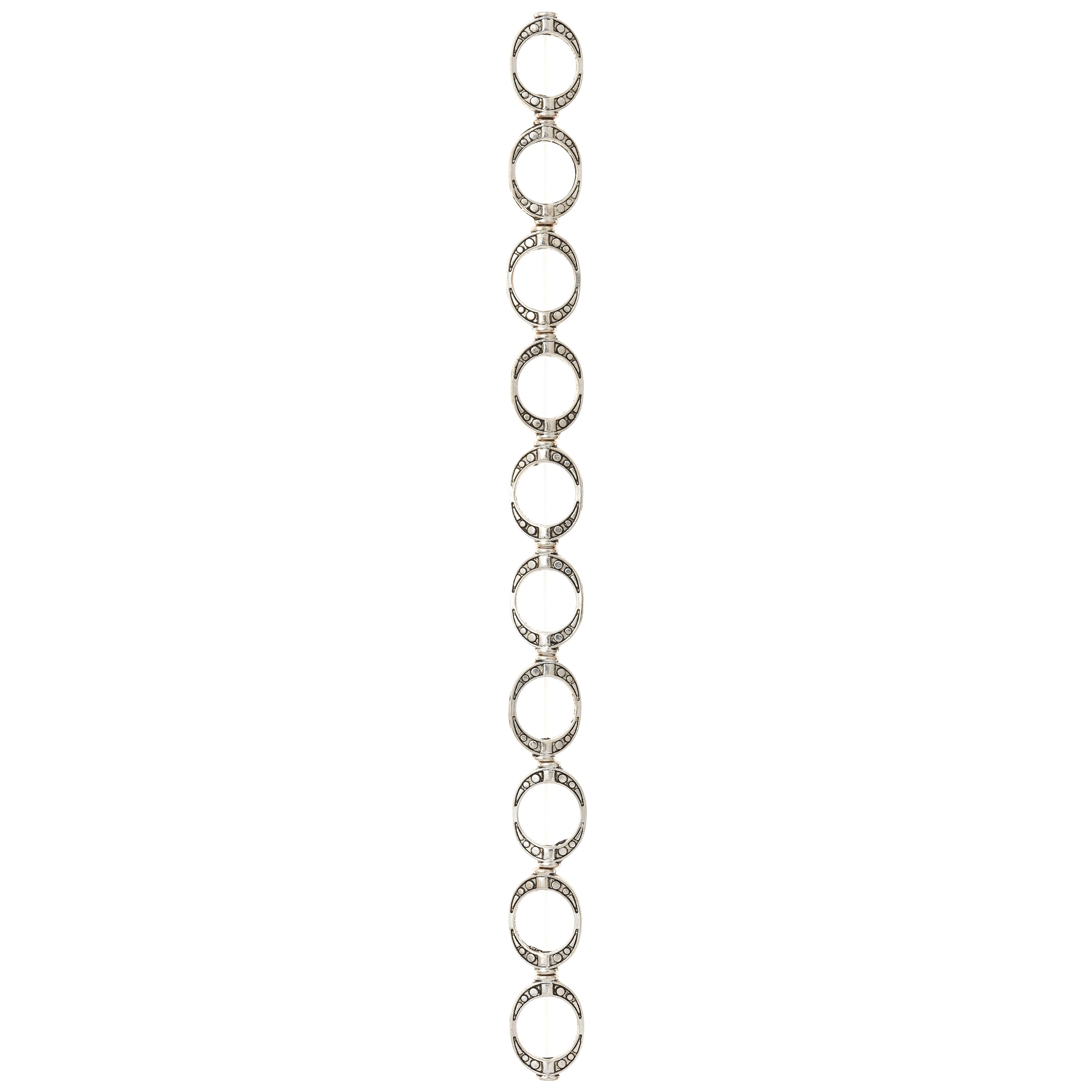 12 Pack:  Silver Small Frame Metal Beads, 15mm by Bead Landing™