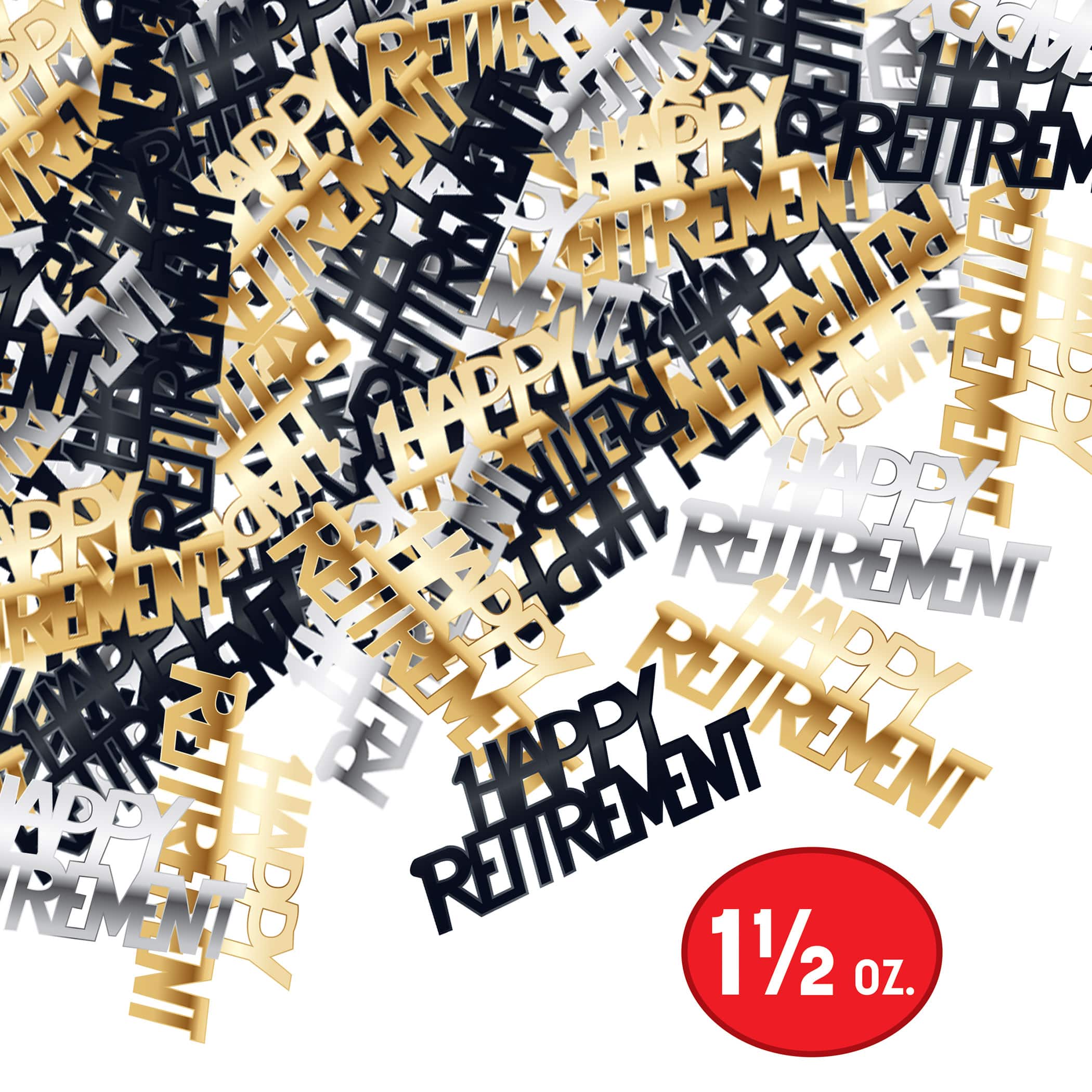 Beistle Black, Gold & Silver Happy Retirement Fanci-Fetti, 3ct.