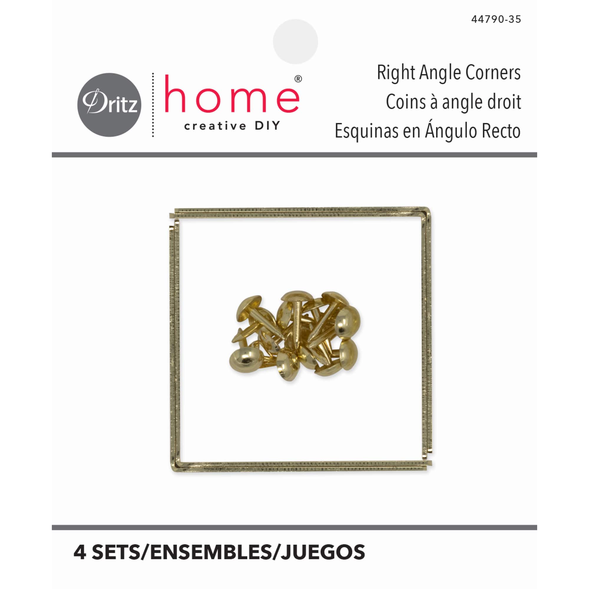 Dritz Home® Small Brass Campaign Smooth Right Angle Corners, 4ct.