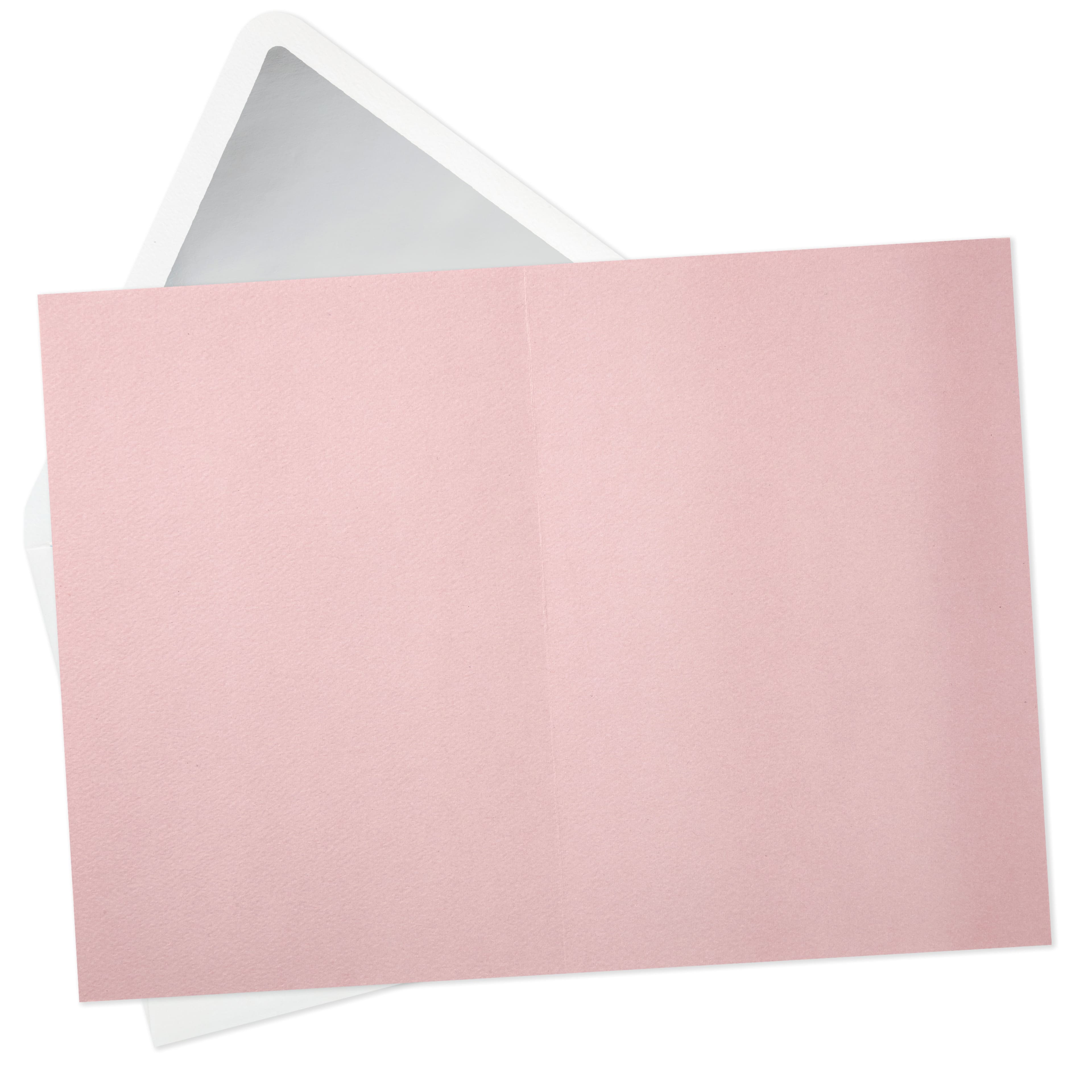 Hallmark Signature White Flowers on Blush Pink Blank Card