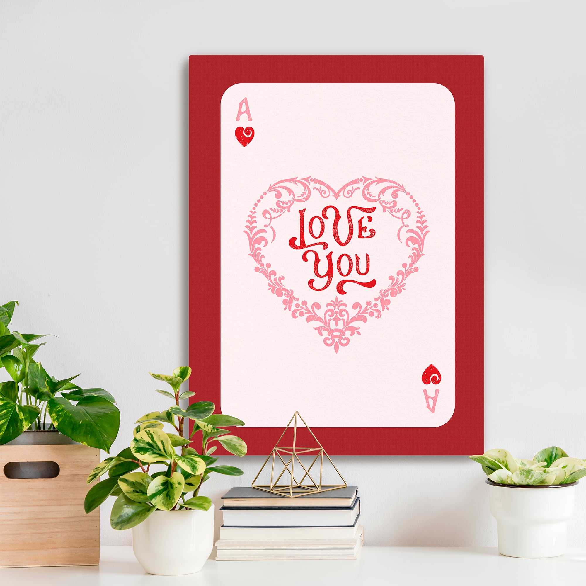 Love You Card Canvas Giclée Art