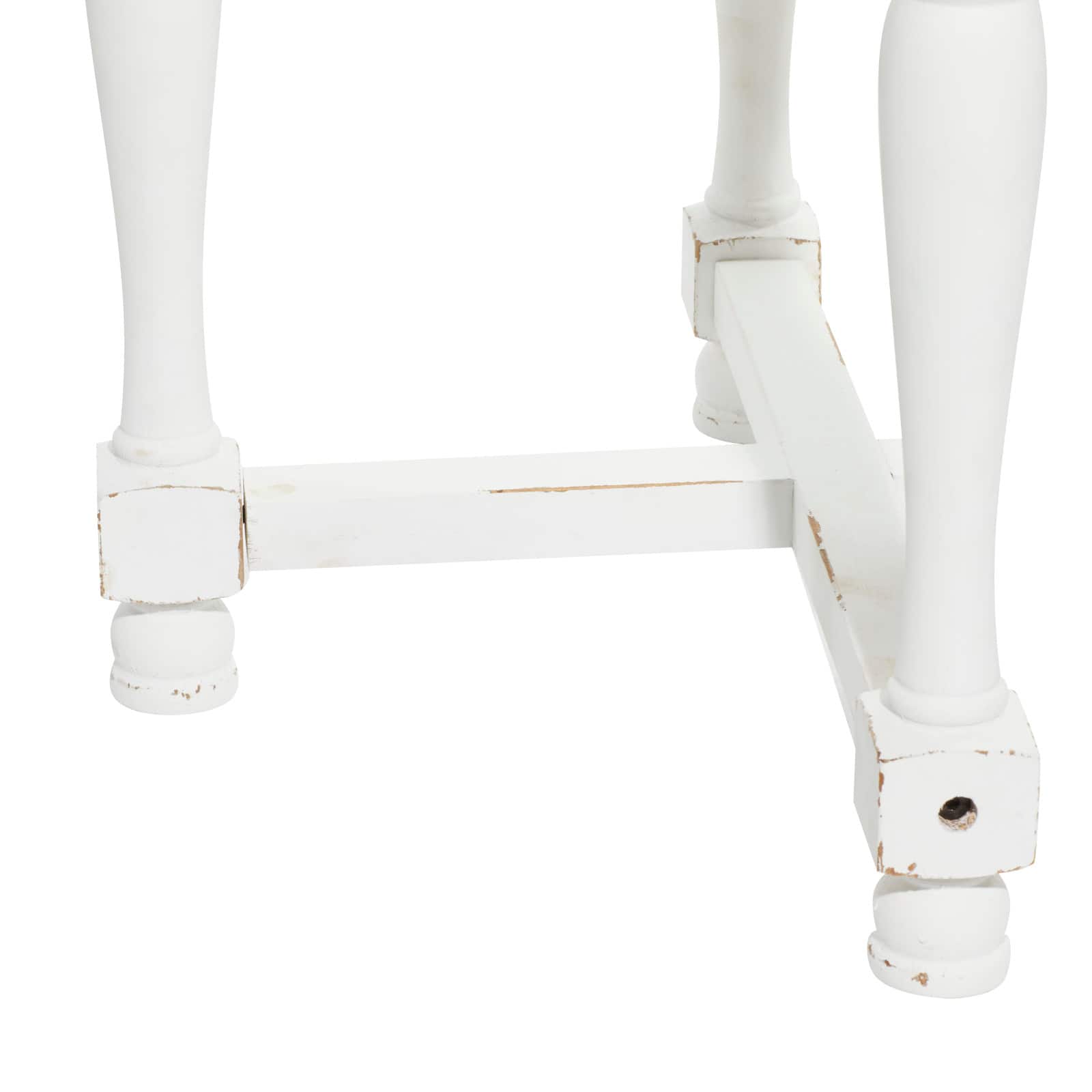 24" White Wood Farmhouse Accent Table