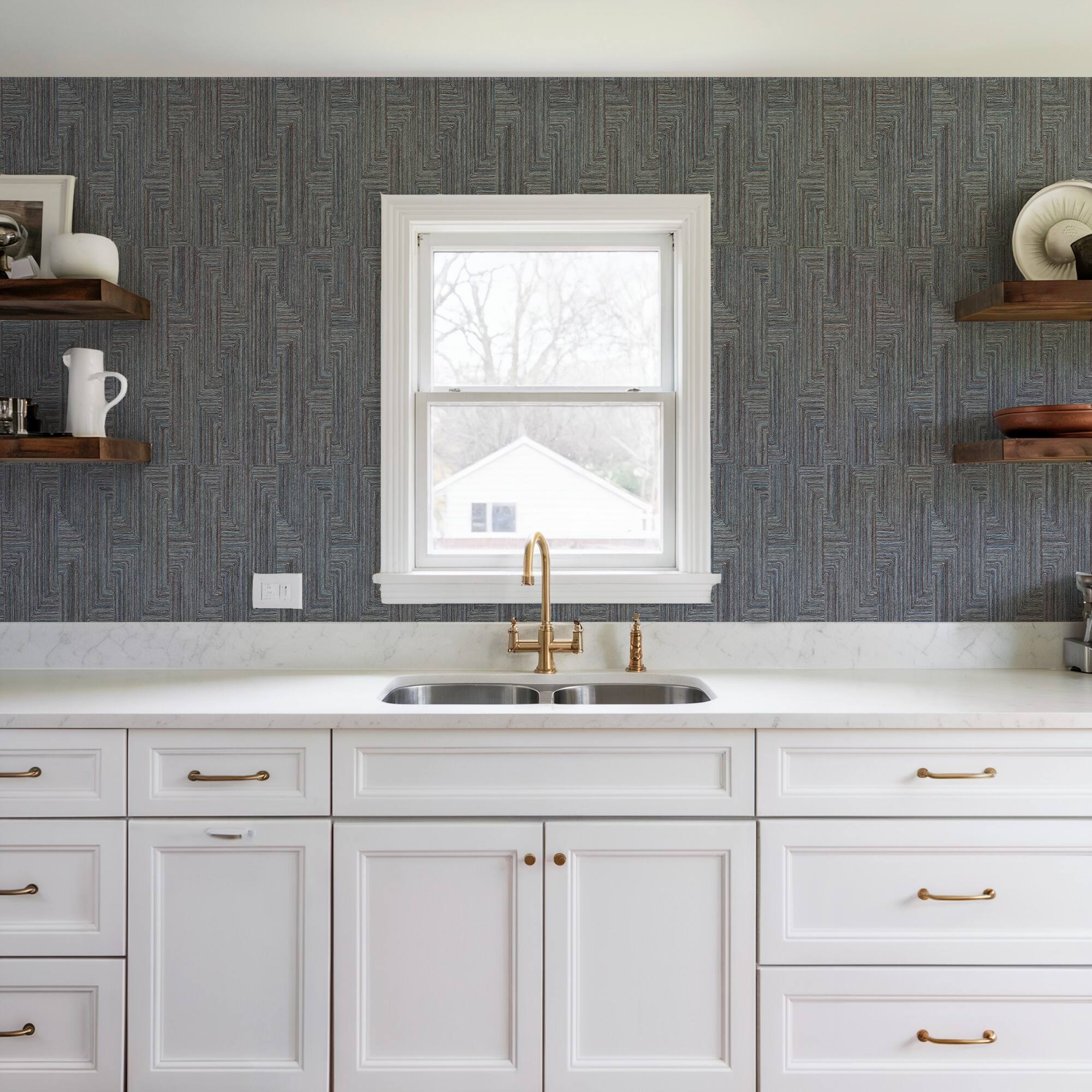 Designs Direct Threadline Geo Stitch Wallpaper