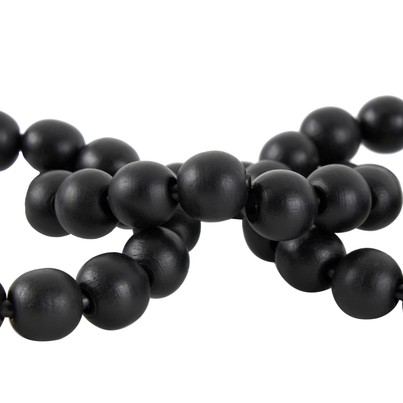 20" Black Wood Chain Beaded 8 Link Sculpture