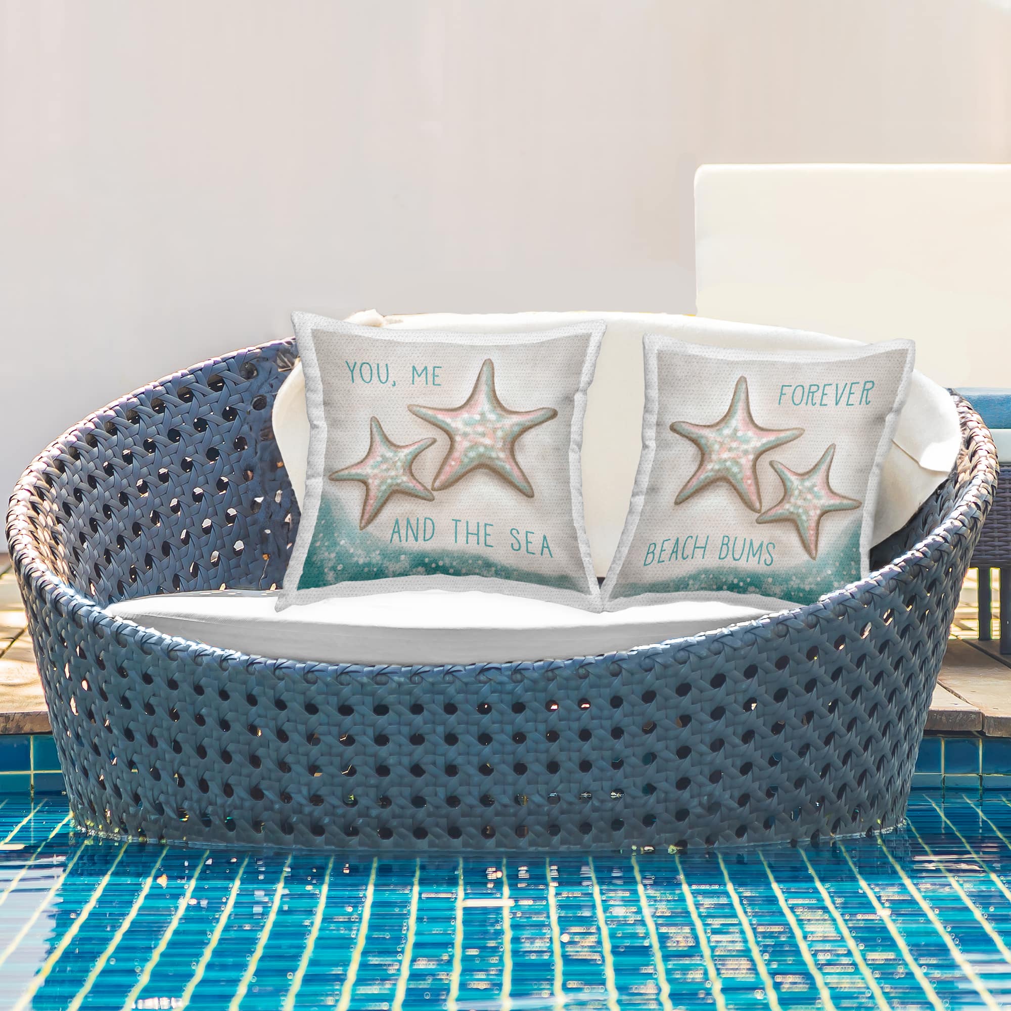 Stupell Industries Romantic Beach Lover Phrases Print Outdoor Throw Pillow Set