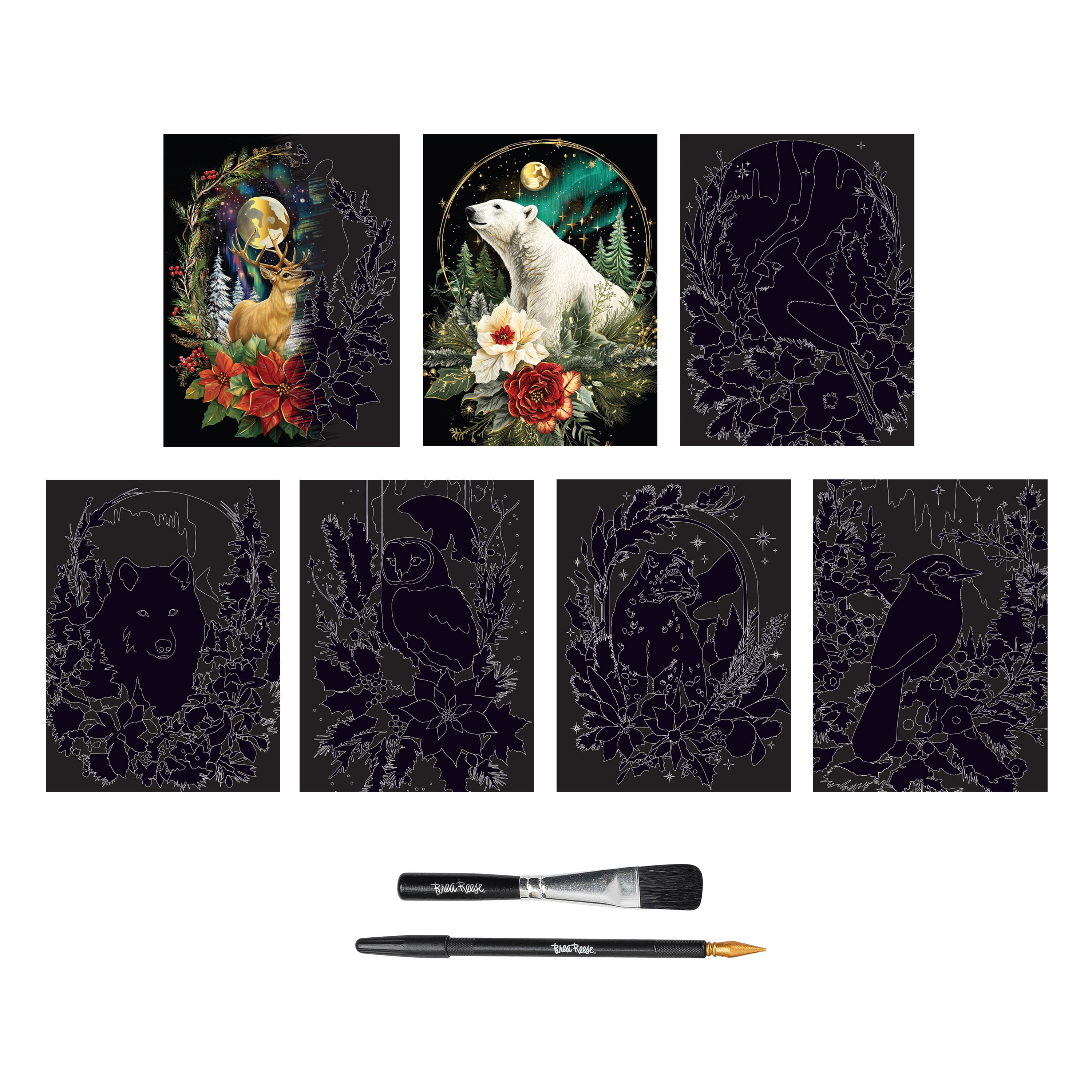 Brea Reese® 6" x 8" Moonlit Creatures Scratch Art Paper Pad