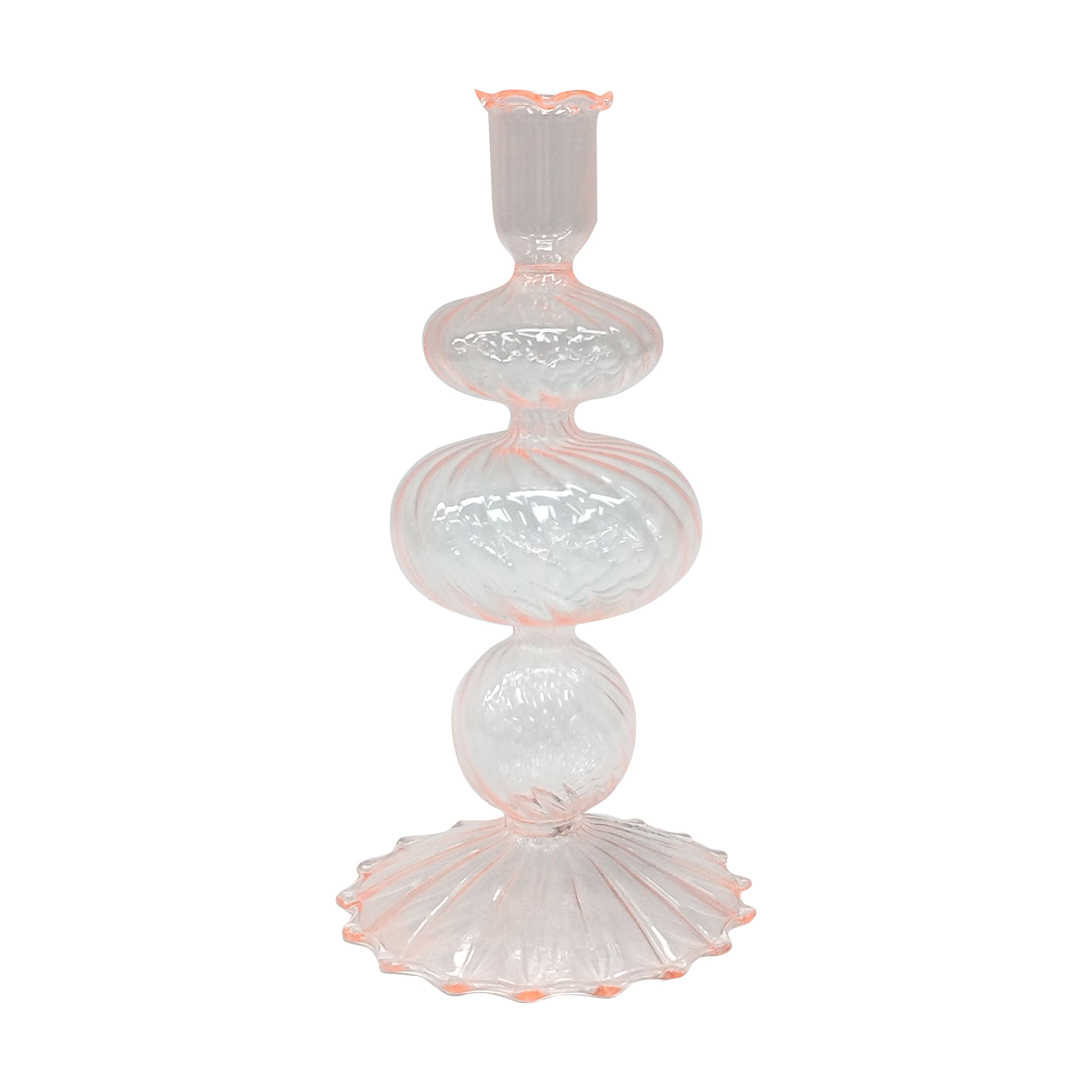 Pink Glass Taper Candle Holder by Ashland®