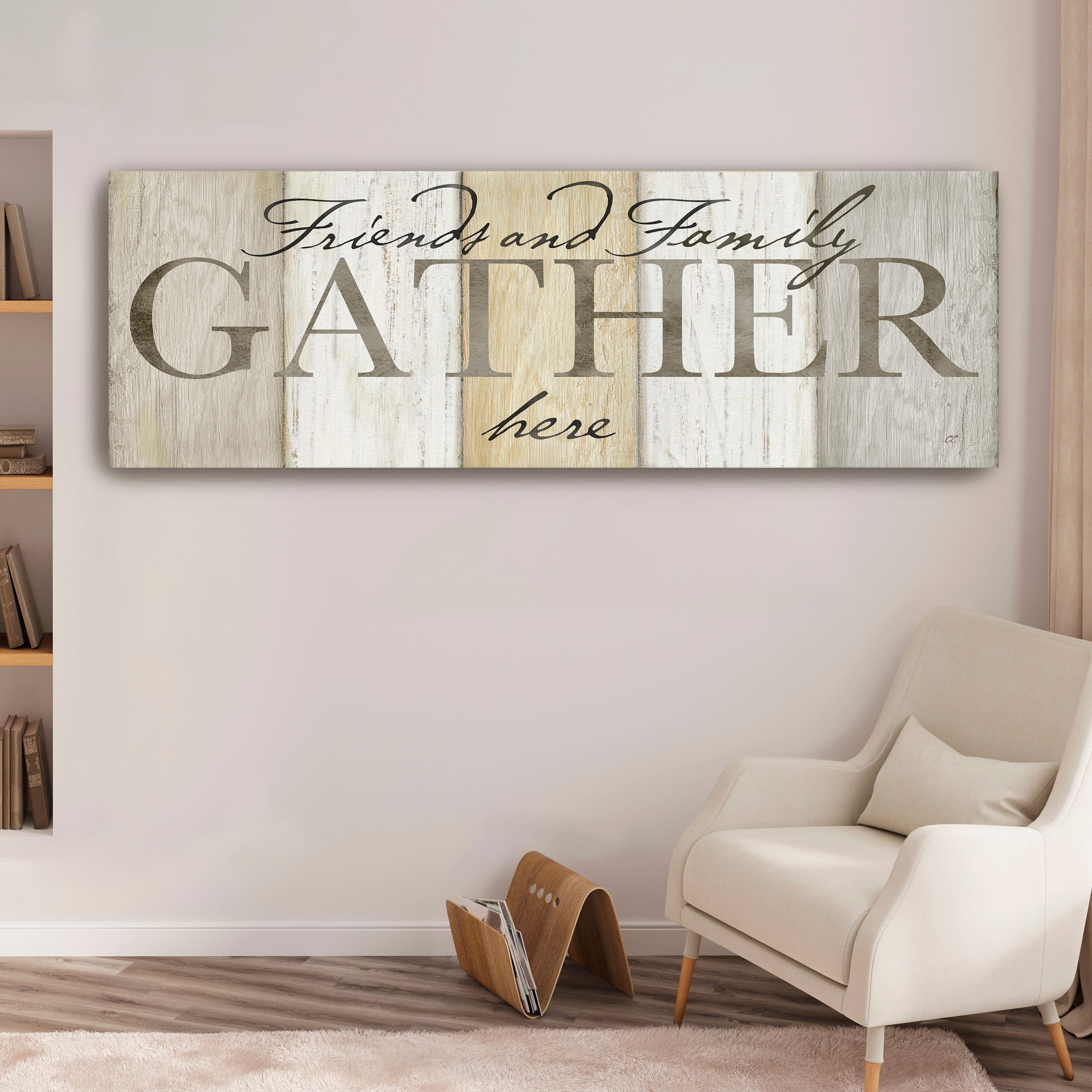 Family Gather Neutral Sign Canvas Giclee