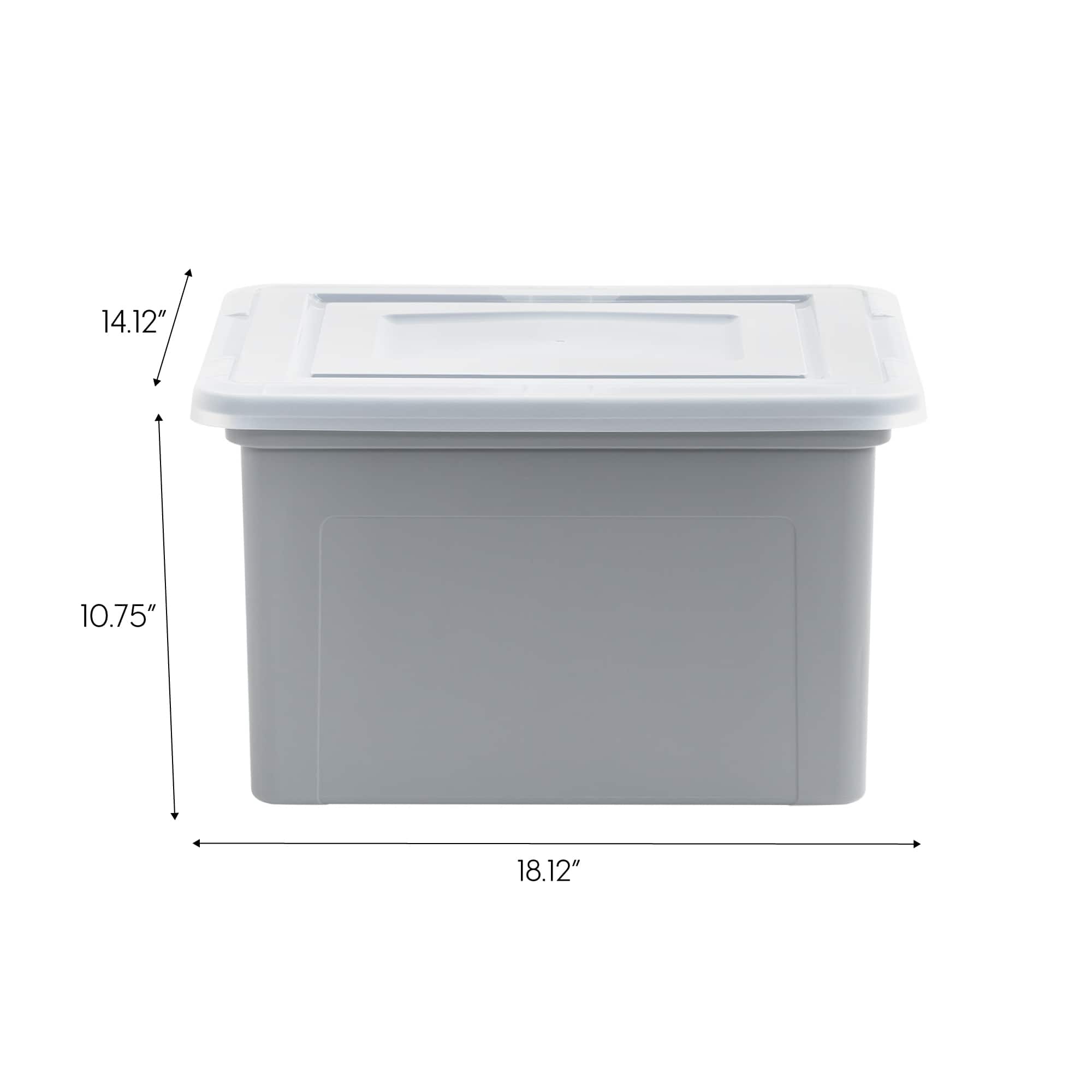 Iris® Gray Dual Purpose Letter & Legal Size File Box, 3 Pack