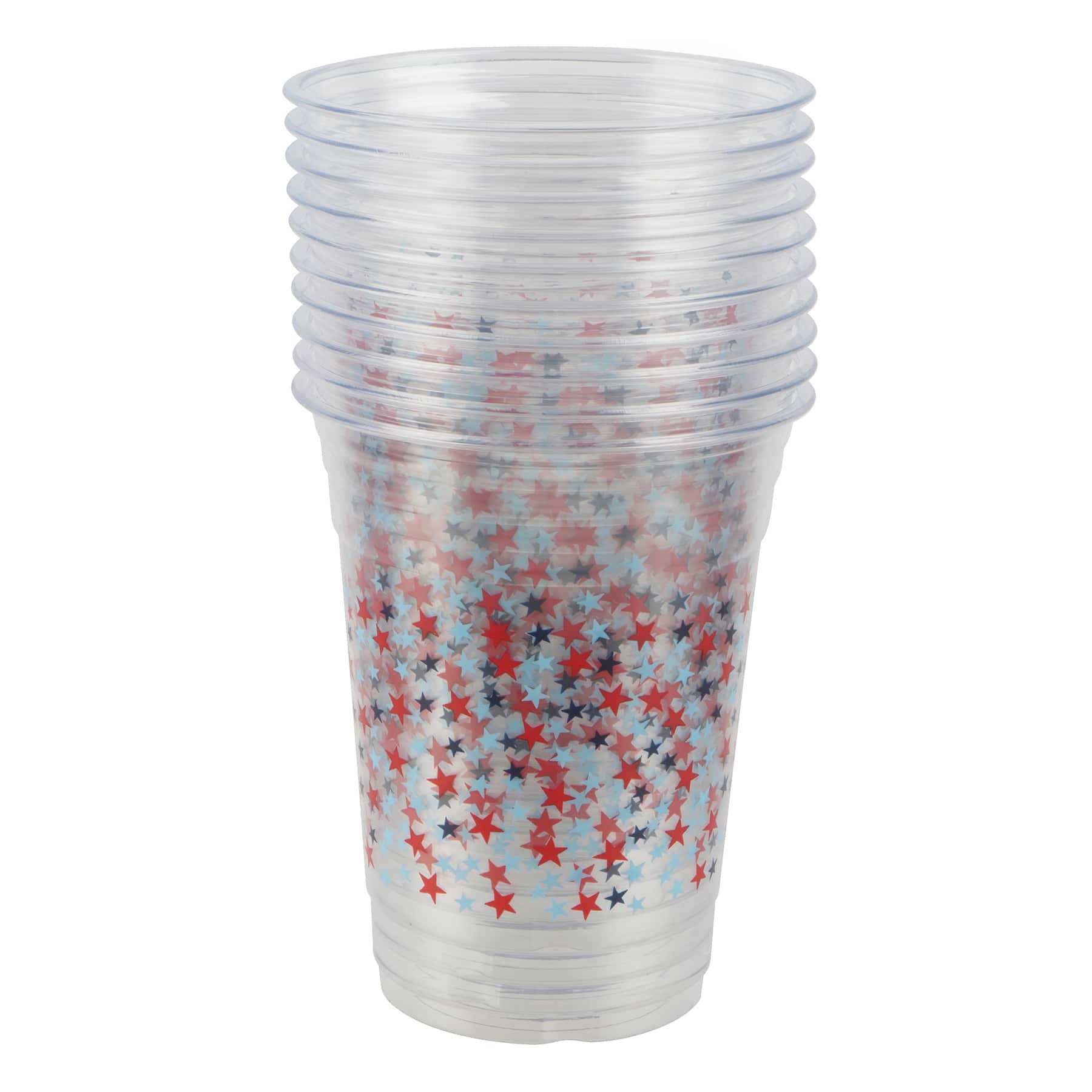16oz. Red, White & Blue Stars Plastic Cups, 10ct. by Celebrate It™