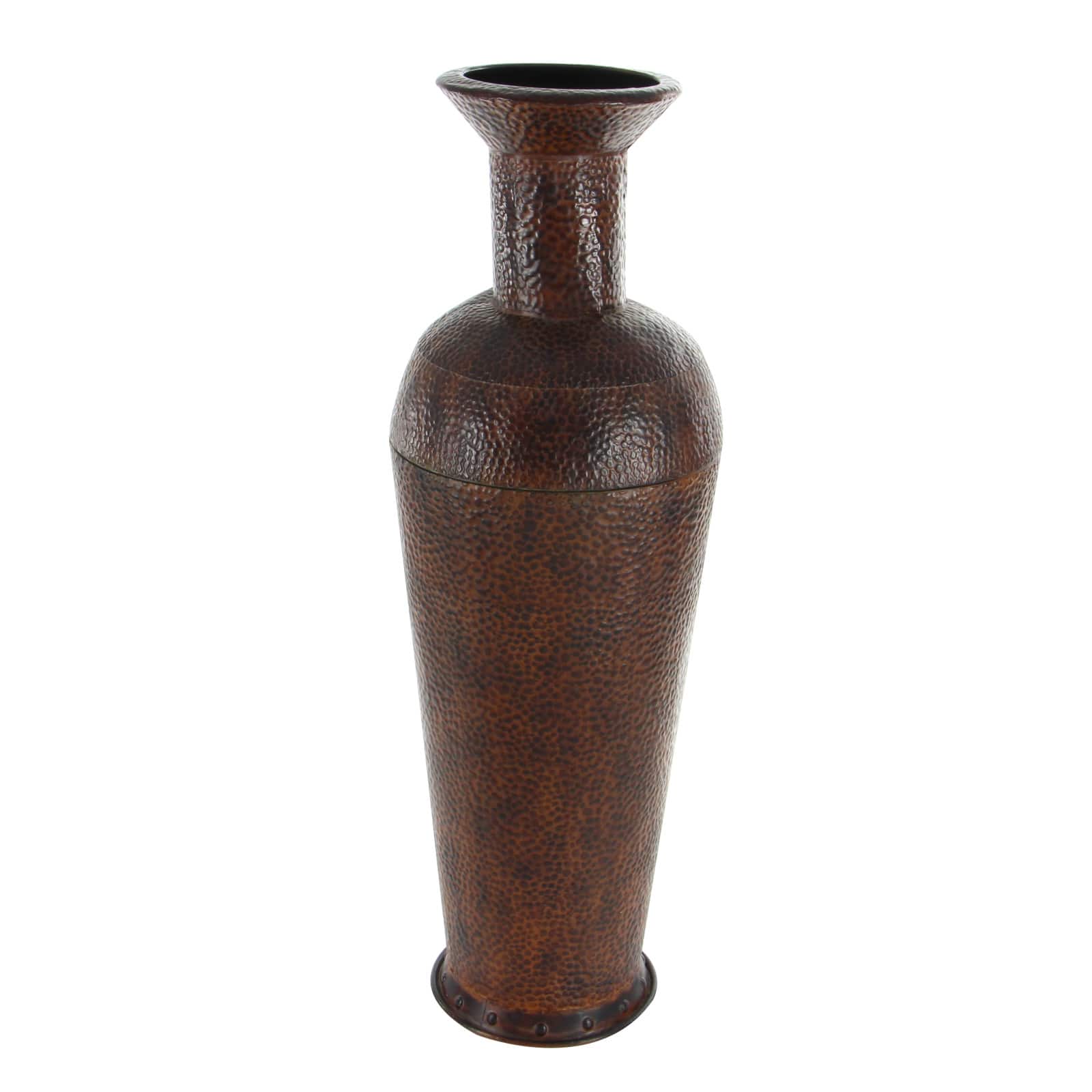 Set of 3 Brown Metal Traditional Vase, 50", 35", 26"
