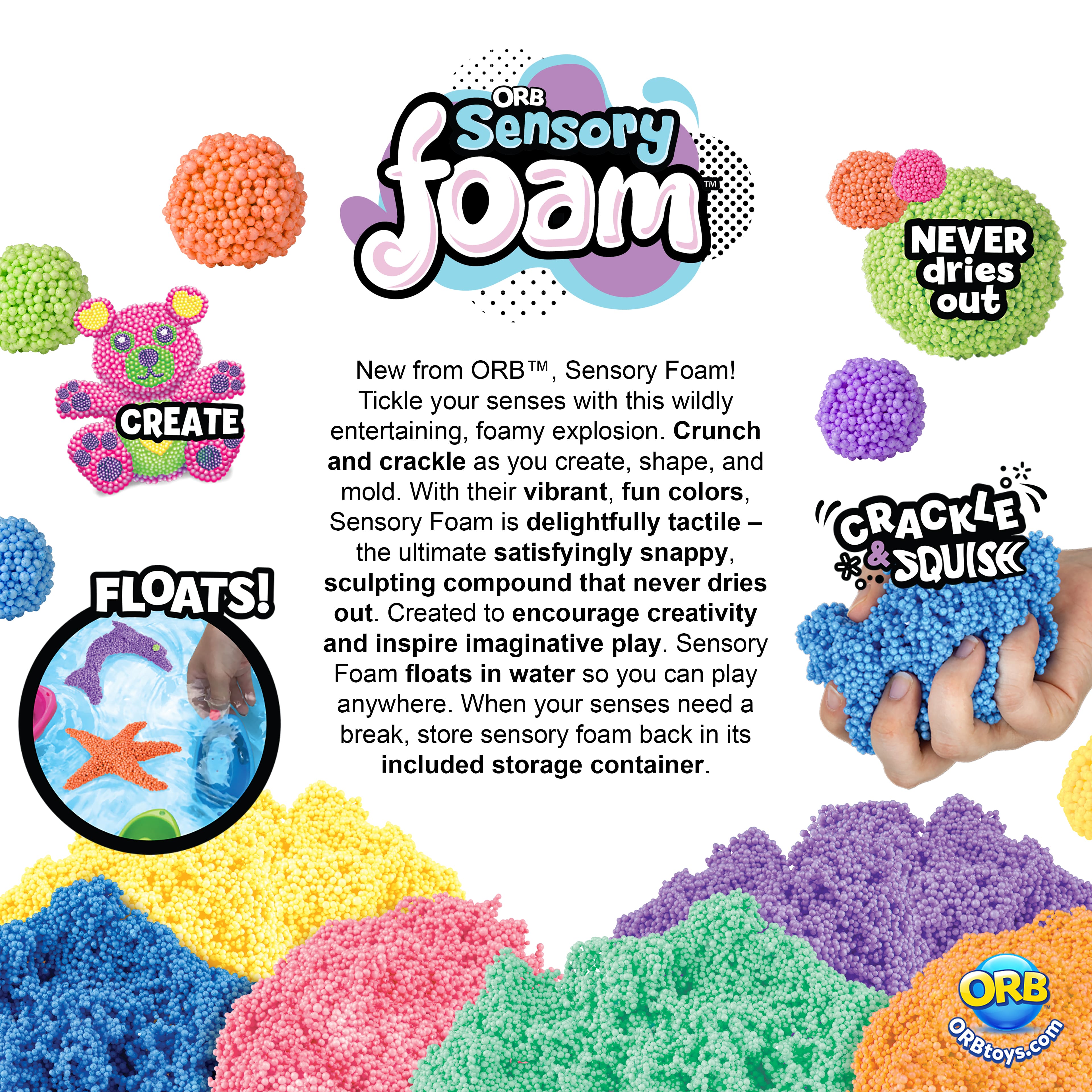Orb Sensory Foam™ Dinosaur Treasures Bin
