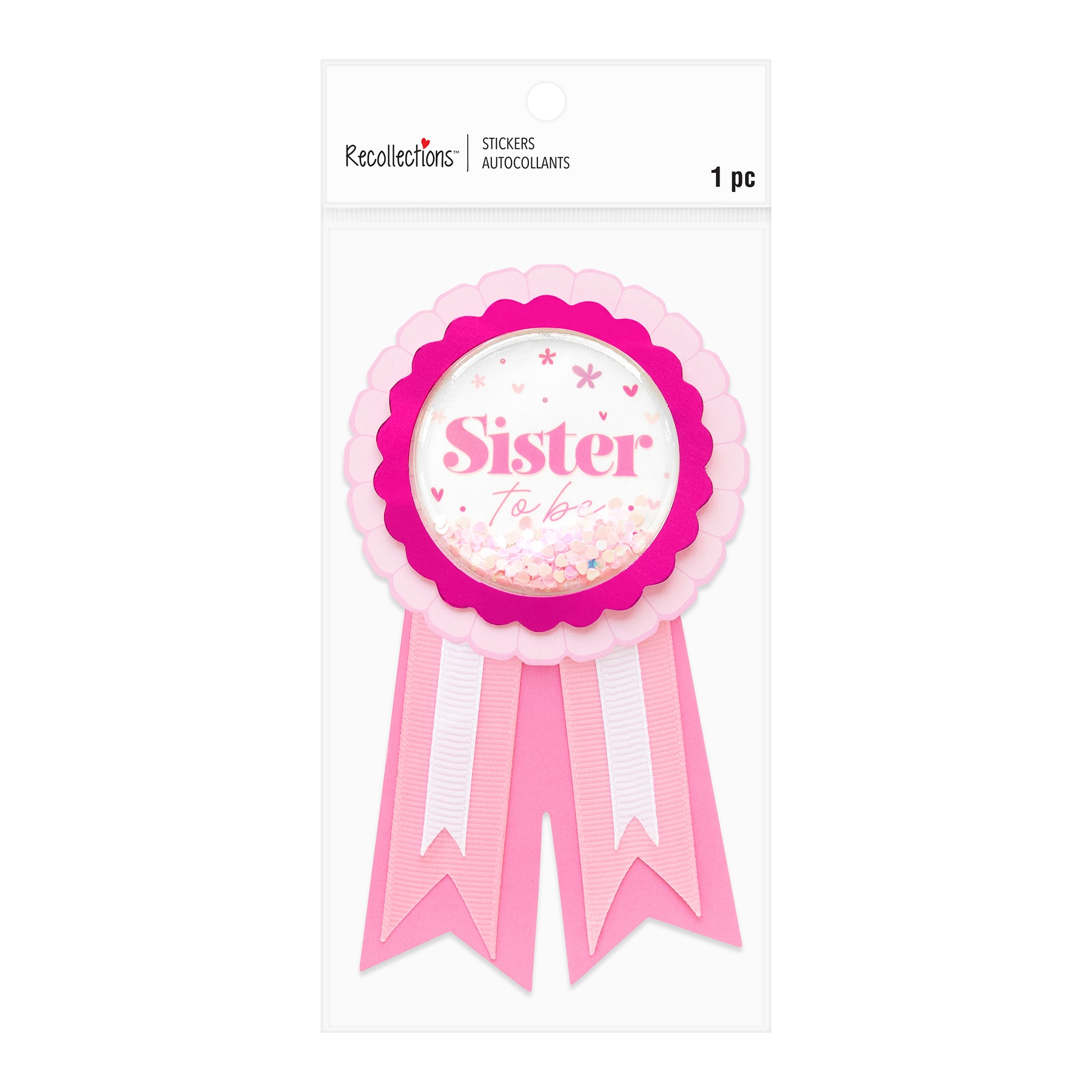 Pink Sister To Be Bow 3D Sticker by Recollections™