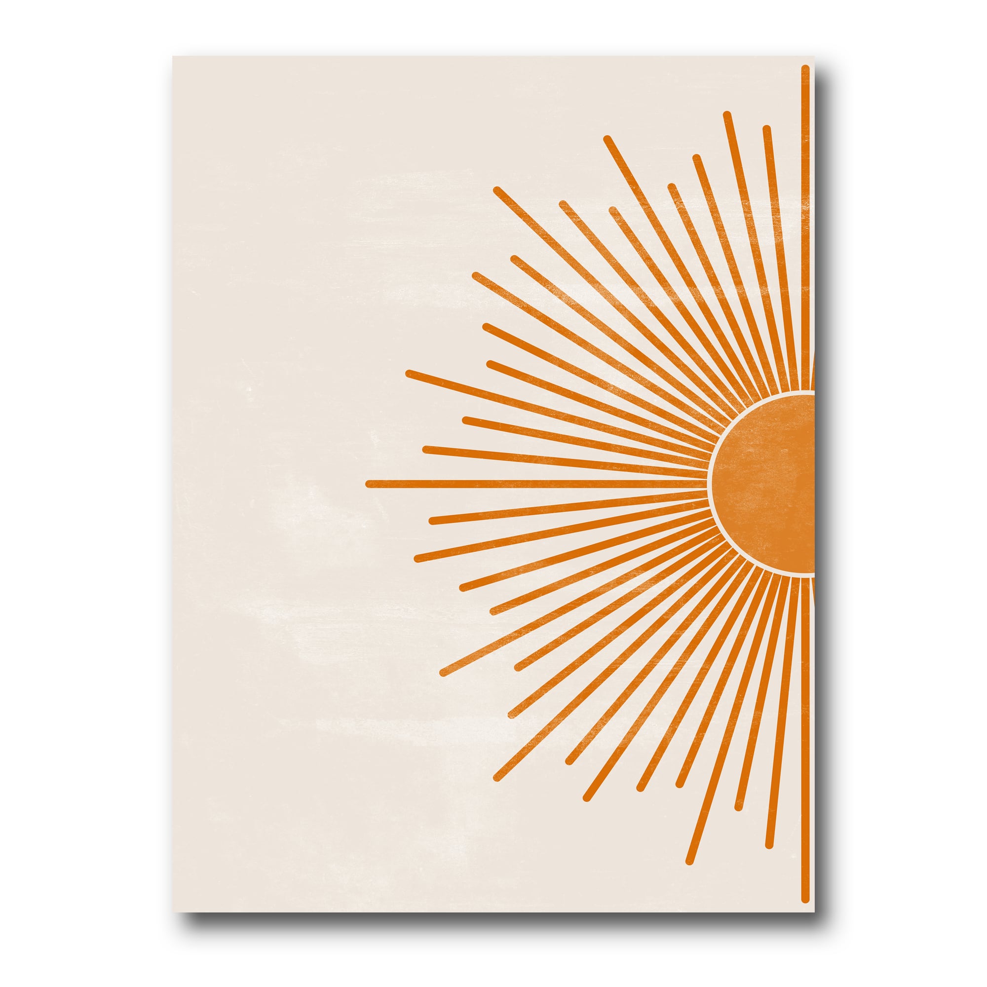 Designart - Orange Sun Print I - Modern Canvas Wall Art Print