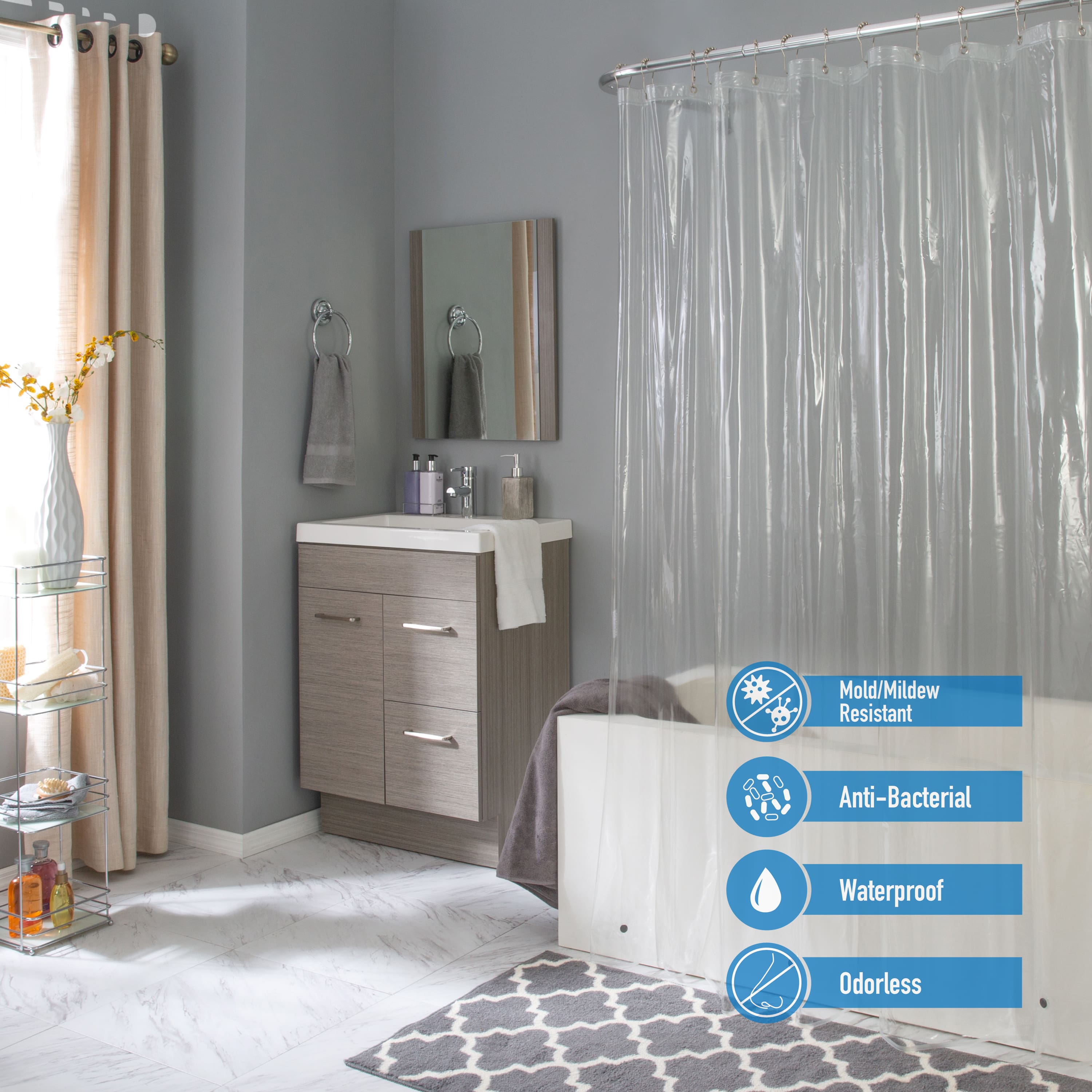 Bath Bliss Splash Guard Shower Liner
