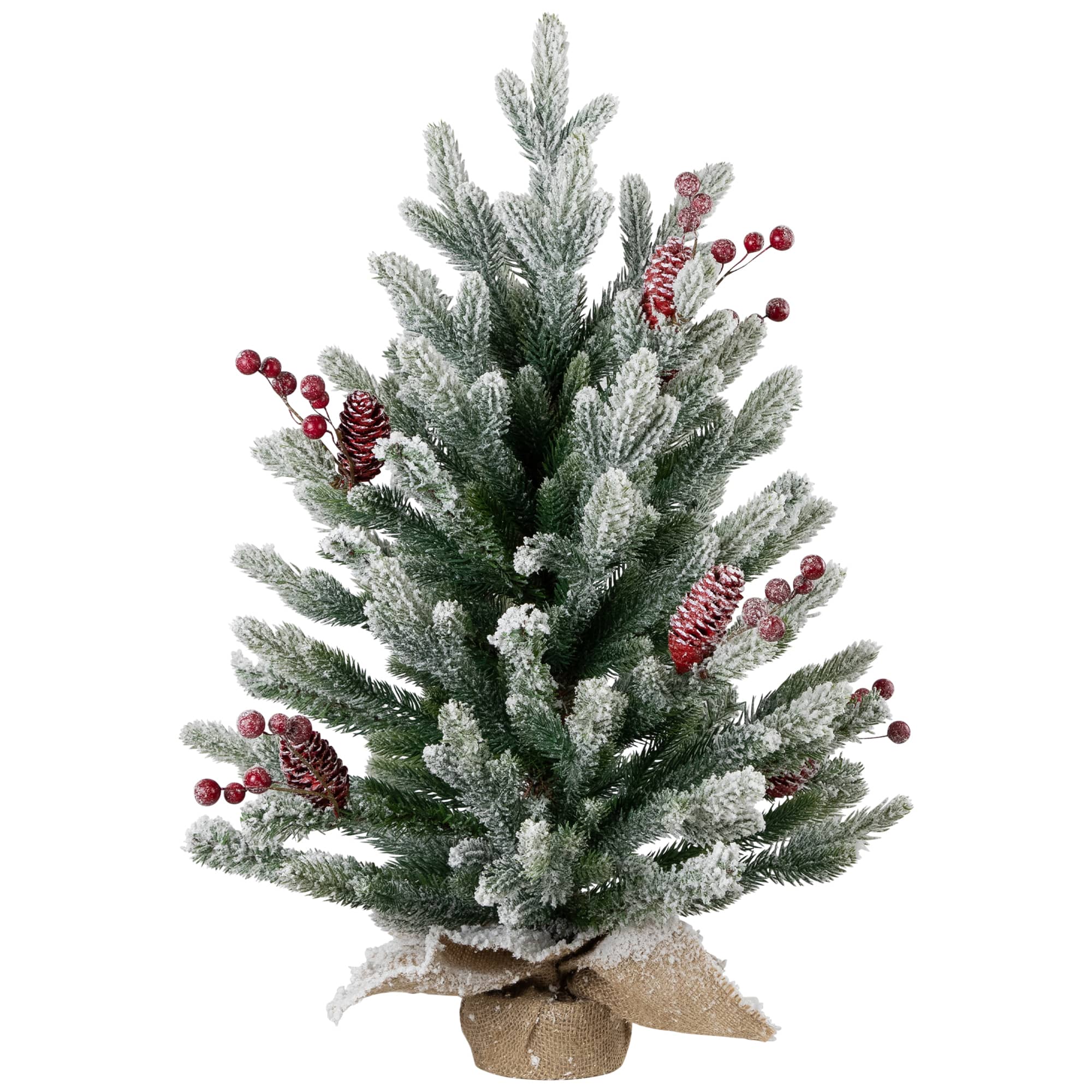 25" Unlit Real Touch™️Flocked Fir Pine Artificial Potted Christmas Tree