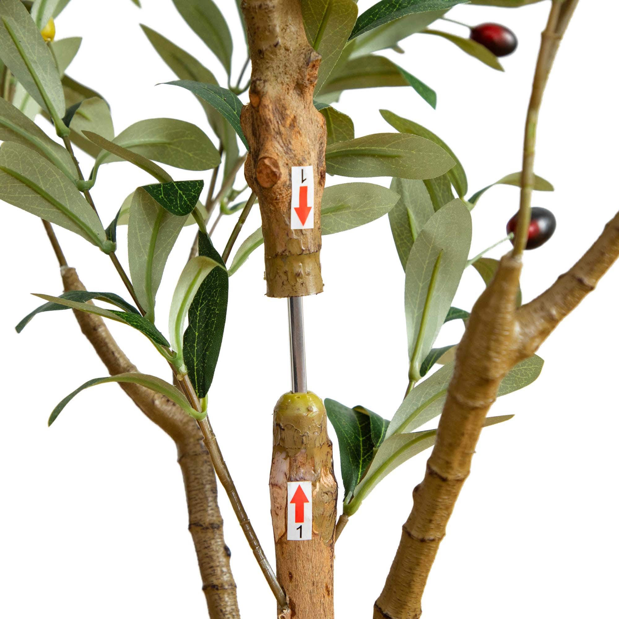 4ft. Potted Artificial Olive Tree with Natural Trunk
