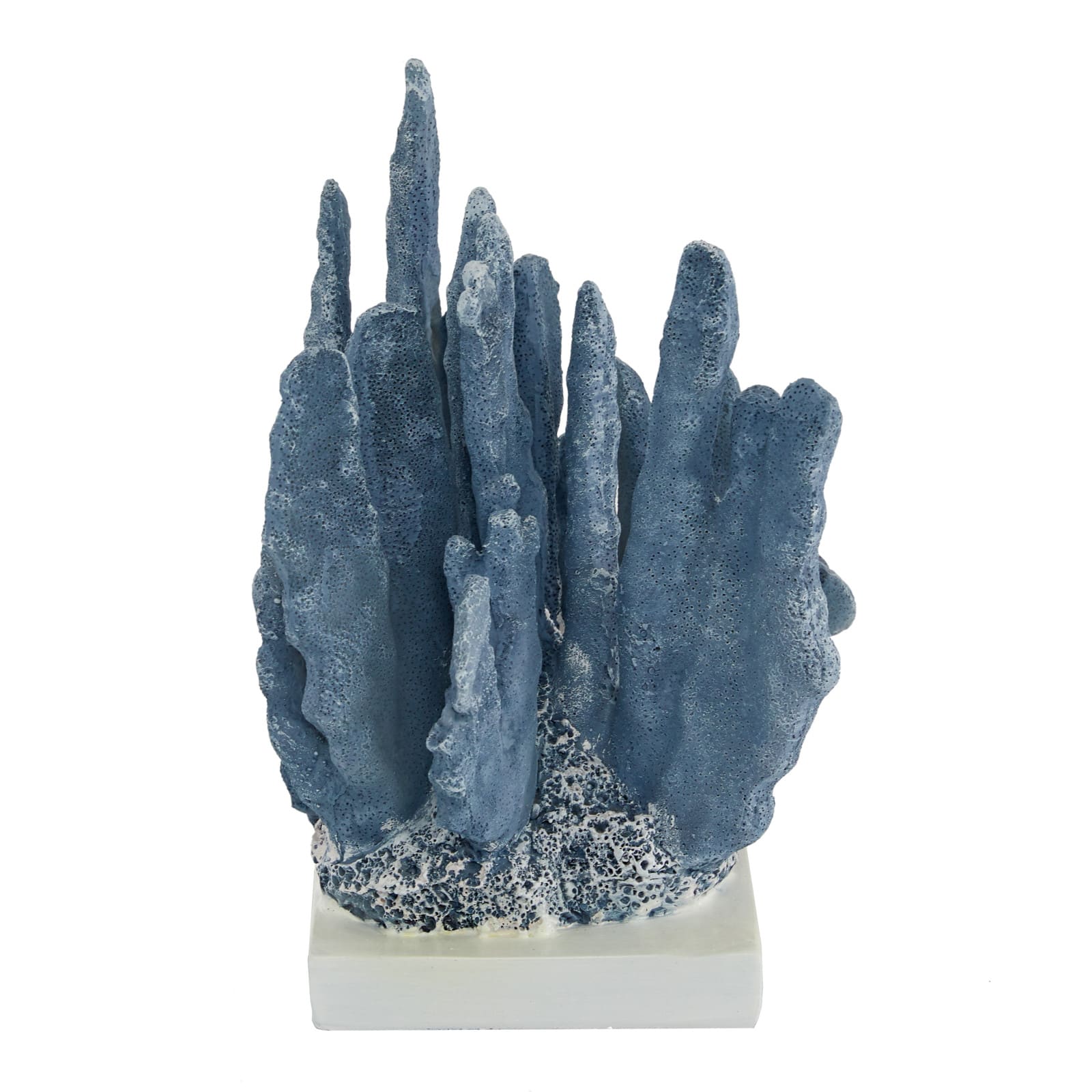 Blue Polystone Coastal Sculpture, Coral 10" x 7" x 6"