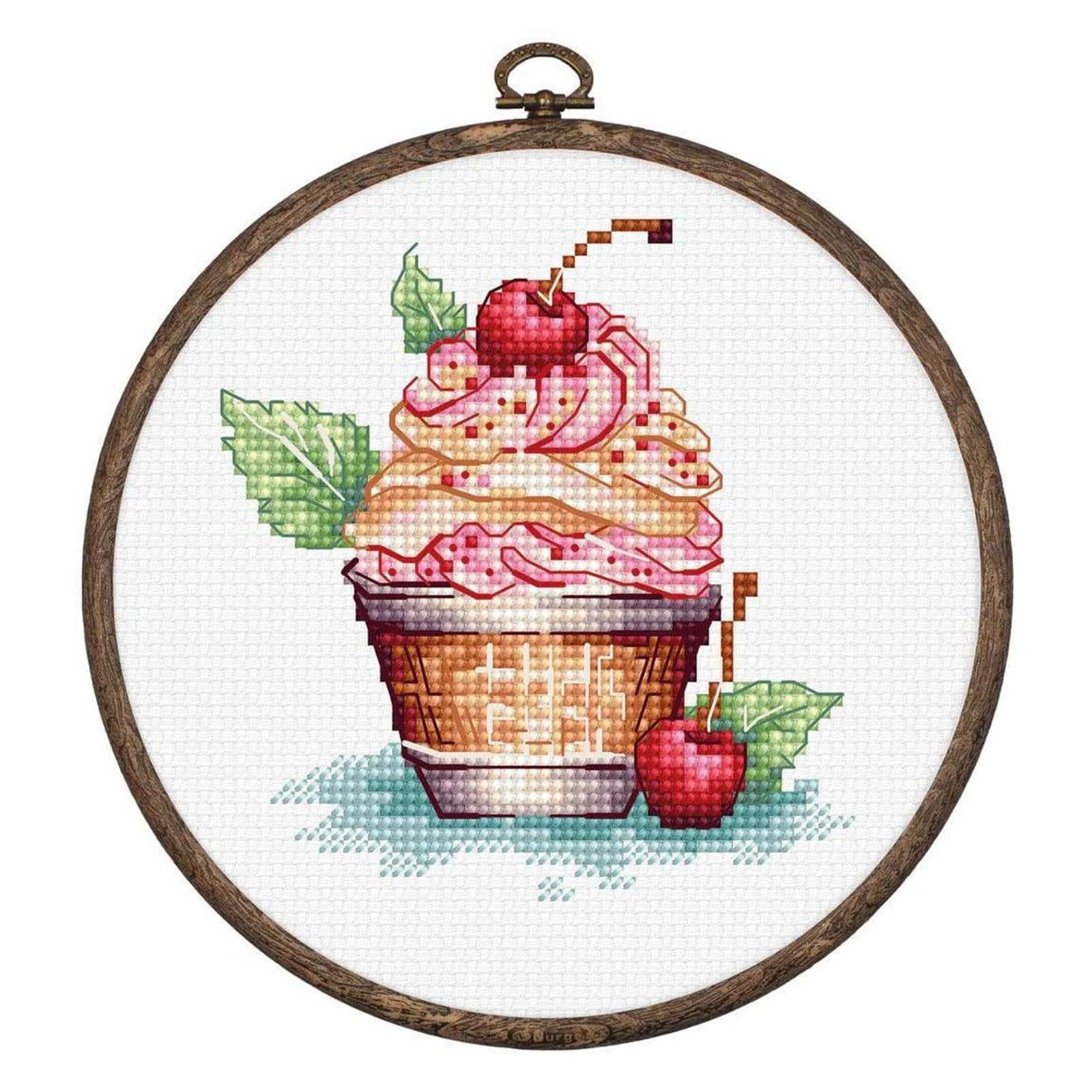 Luca-S Cherry Ice Cream Counted Cross Stitch Kit