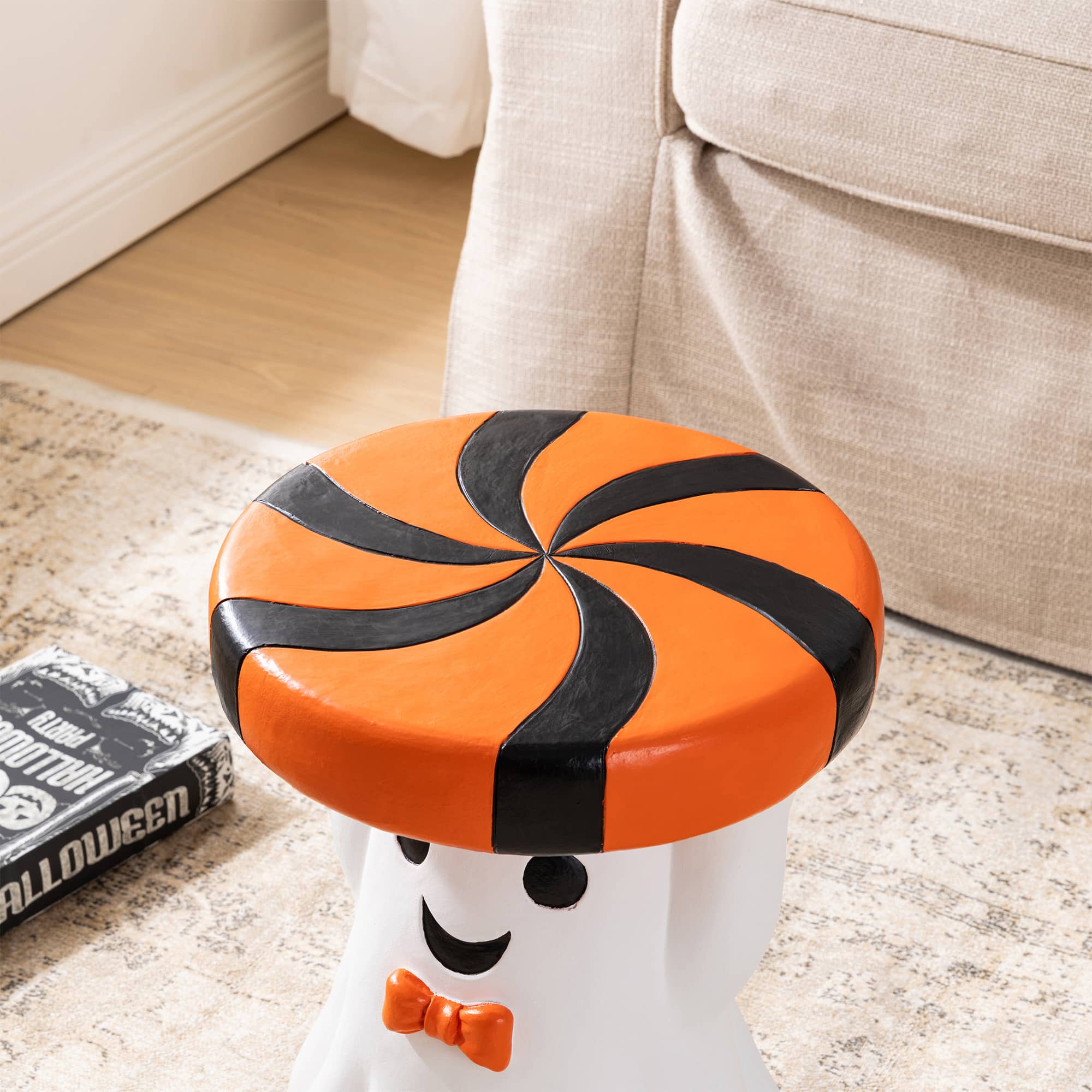 Glitzhome® 14.75" Halloween MGO Ghost Stool
