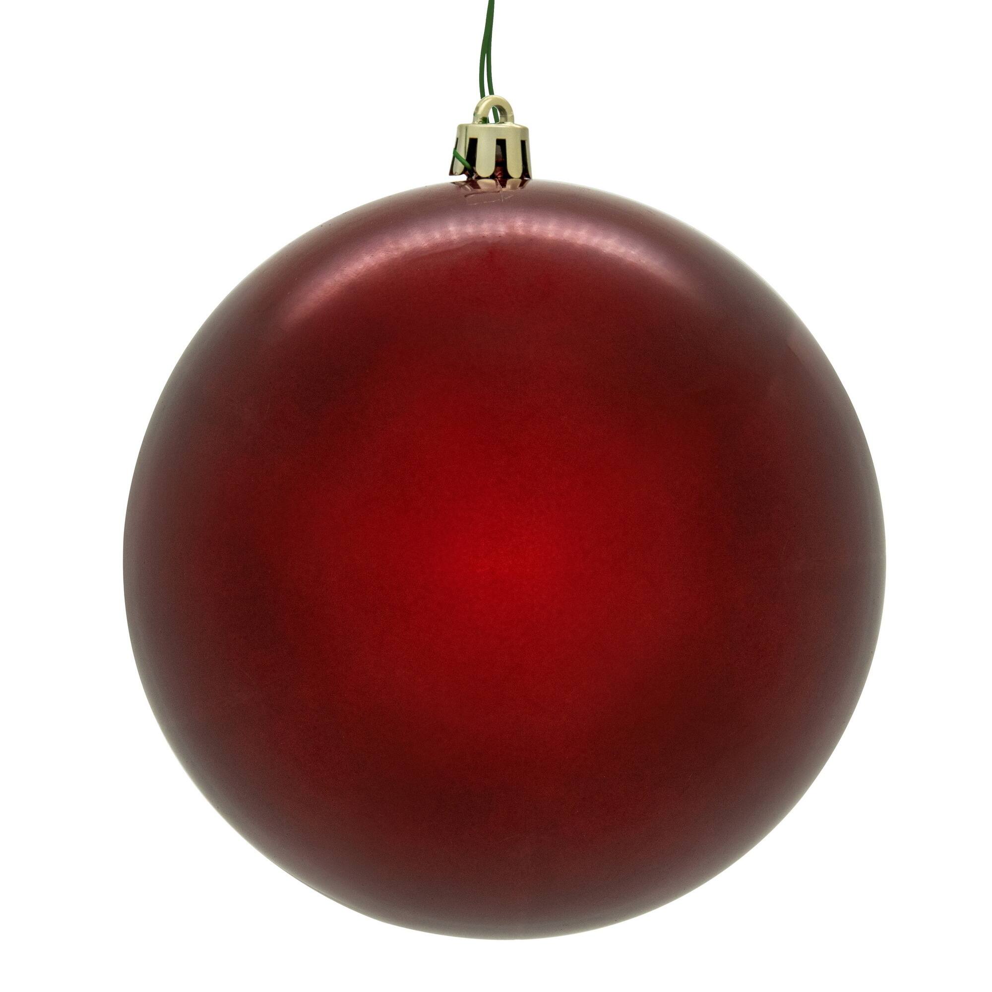 Vickerman 4" Crimson Red Pearl UV Drilled Ball Ornaments, 6ct.