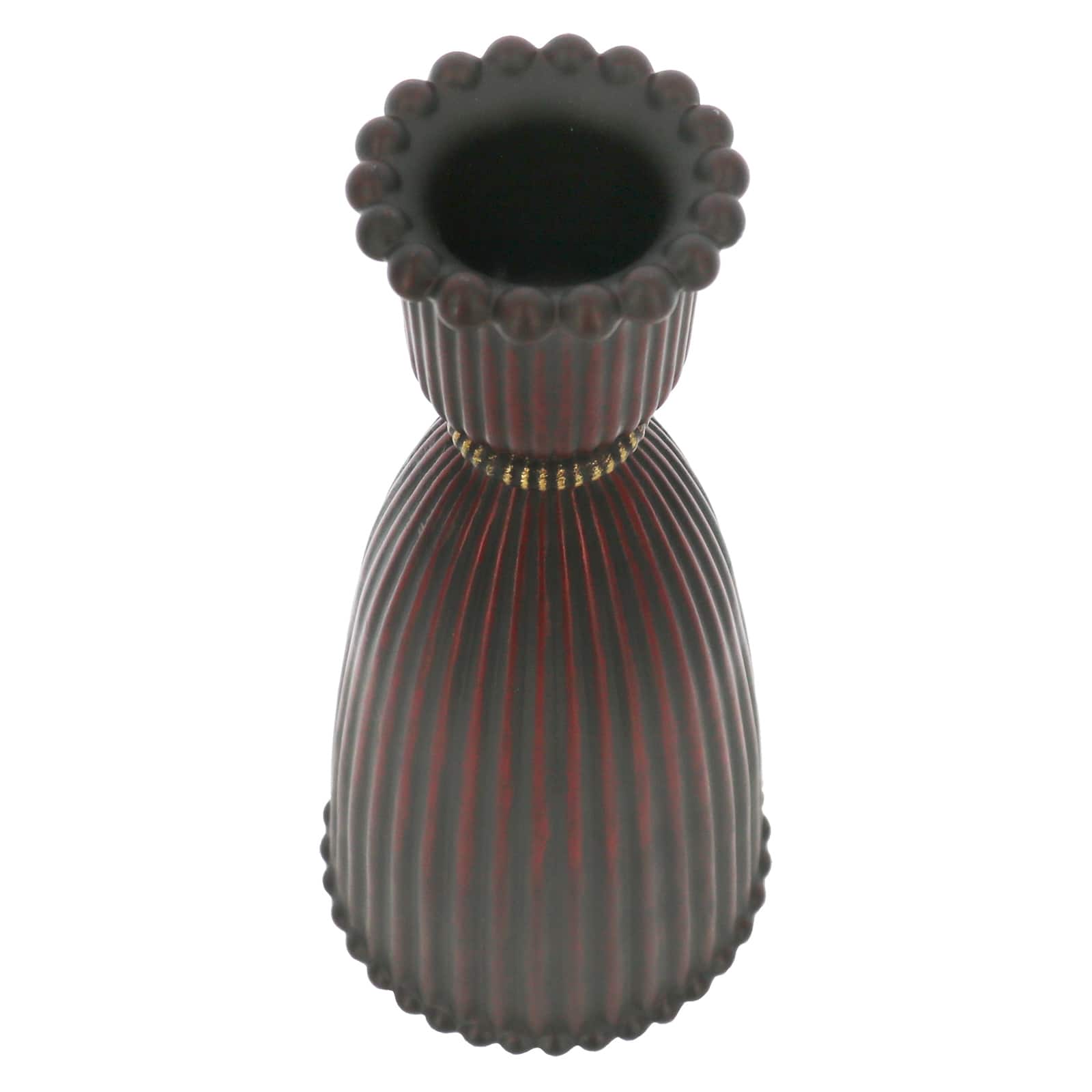 6.25" Dark Red Fluted Taper Candle Holder by Ashland®
