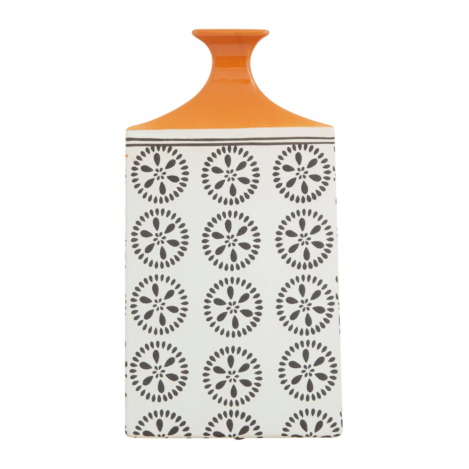 White Stoneware Transitional Vase, 14" x 8" x 7"