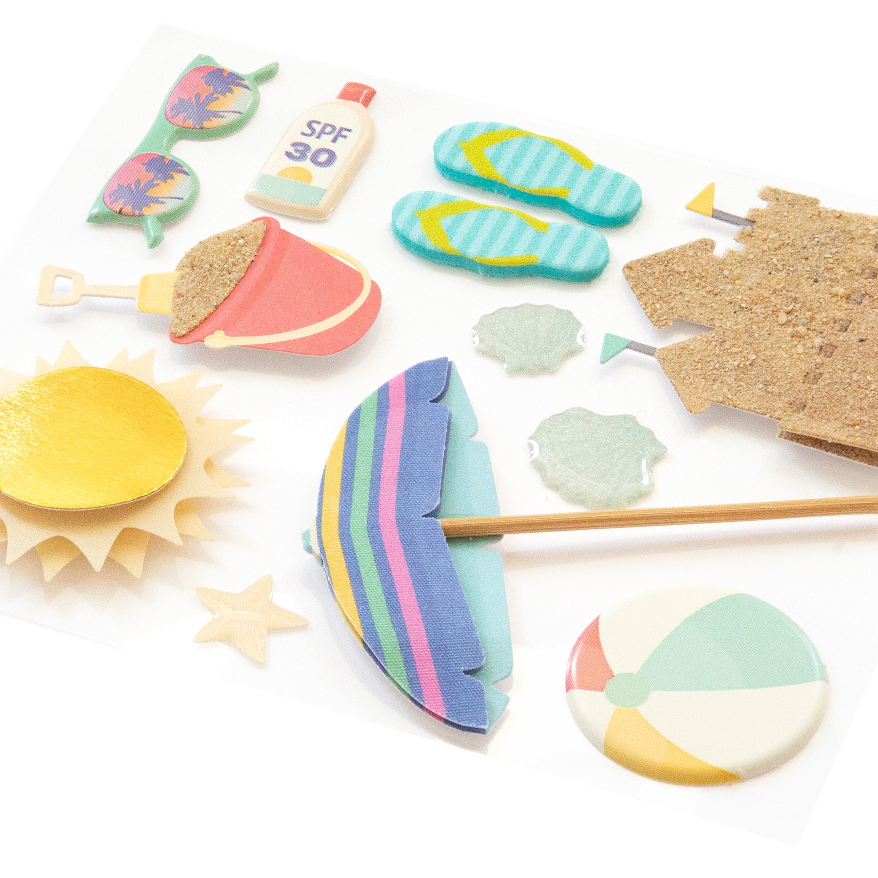 12 Pack: Sandcastle Puffy 3D Stickers by Recollections™
