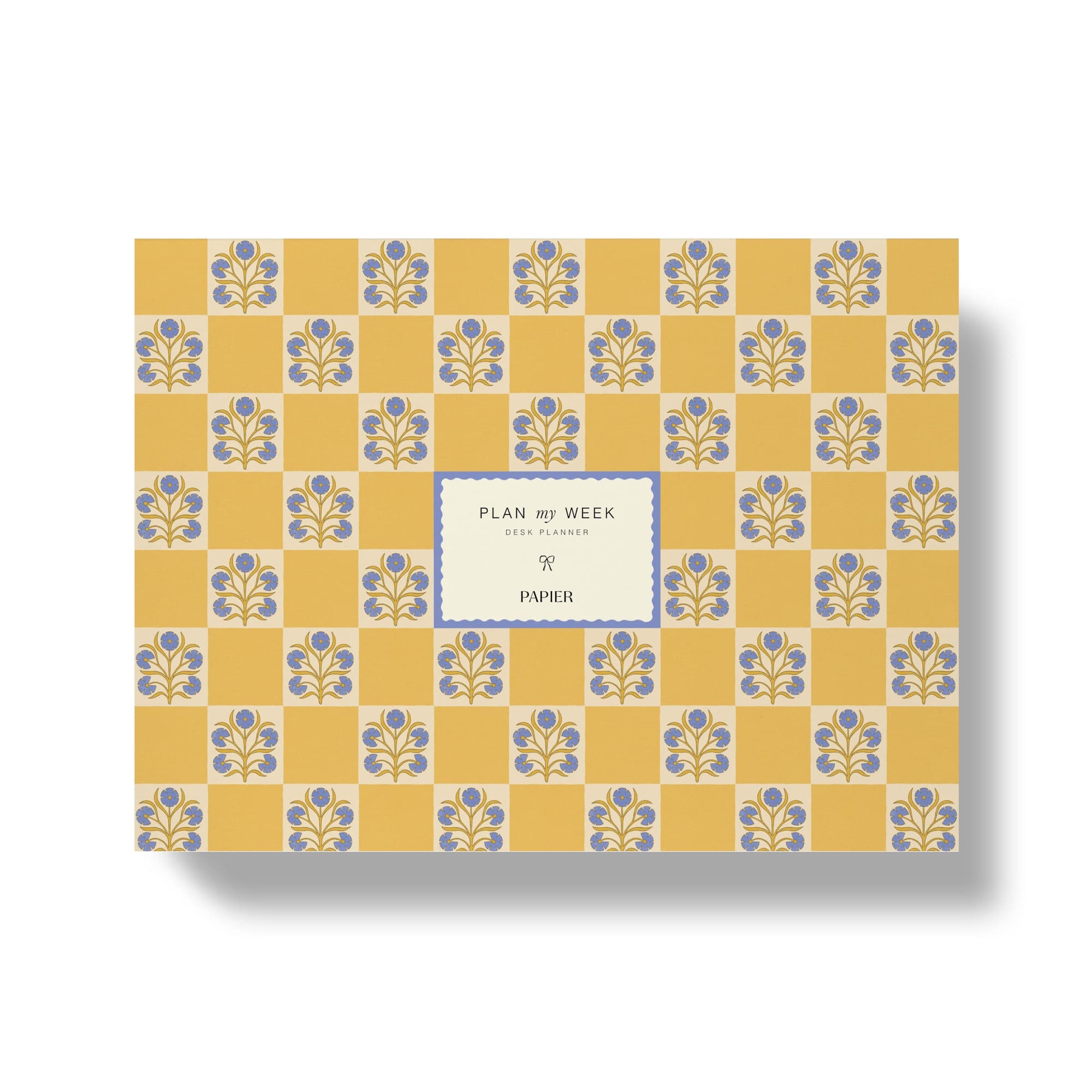 Papier 9.5" x 7" Floral Checkerboard Undated Weekly Desk Planner