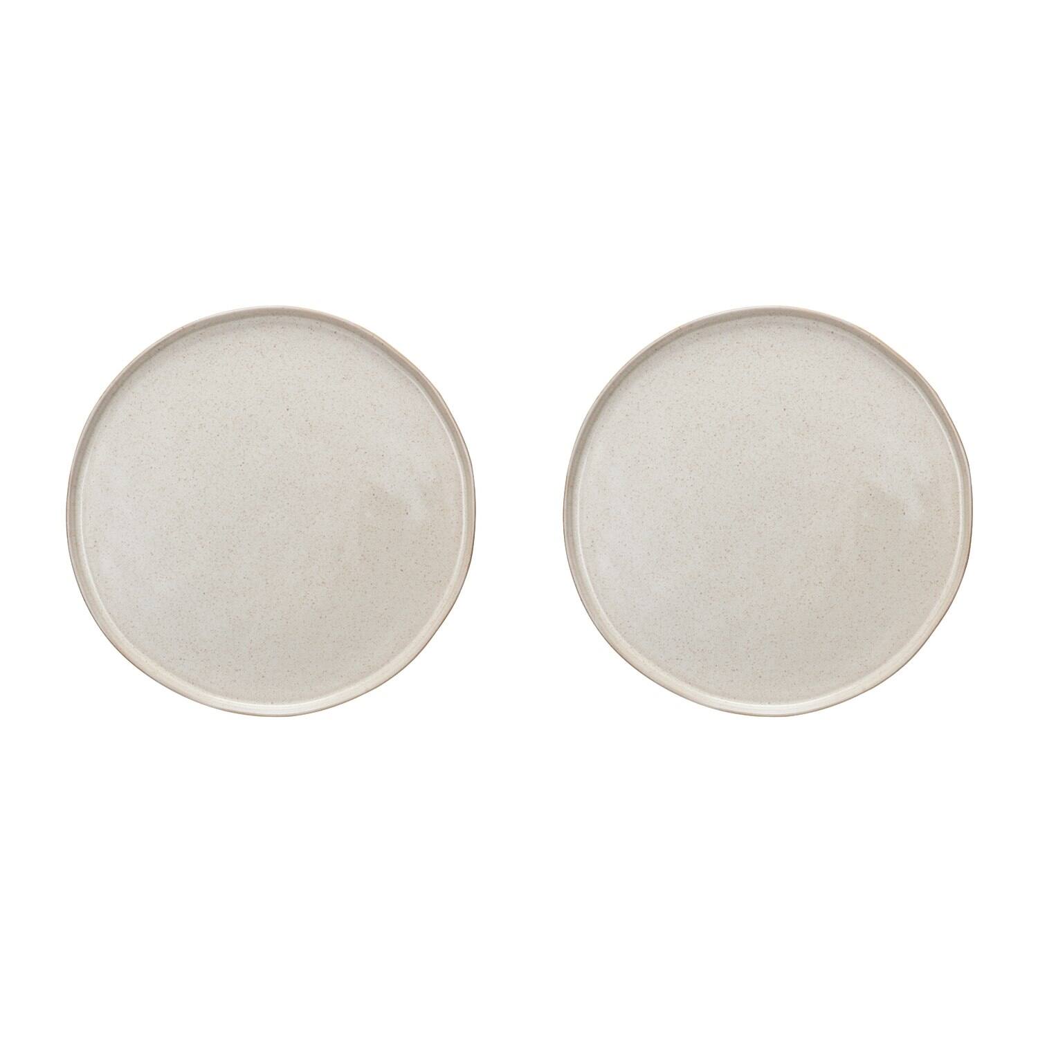 Hello Honey® 10.25" Cream Speckled Glaze Stoneware Plate, 2ct.