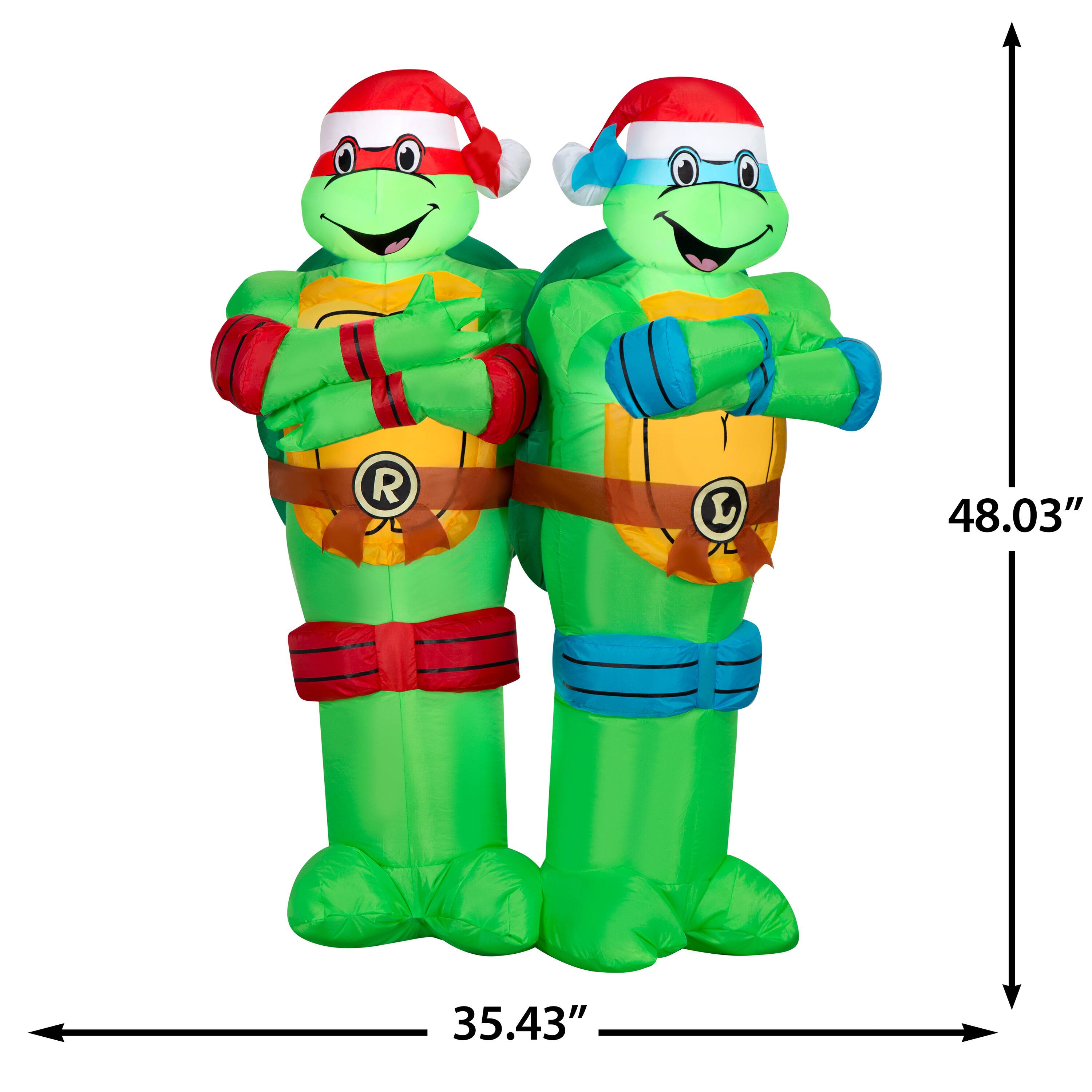 4ft. Airblown® Inflatable Paramount Teenage Mutant Ninja Turtles Leonardo & Raphael Christmas Light