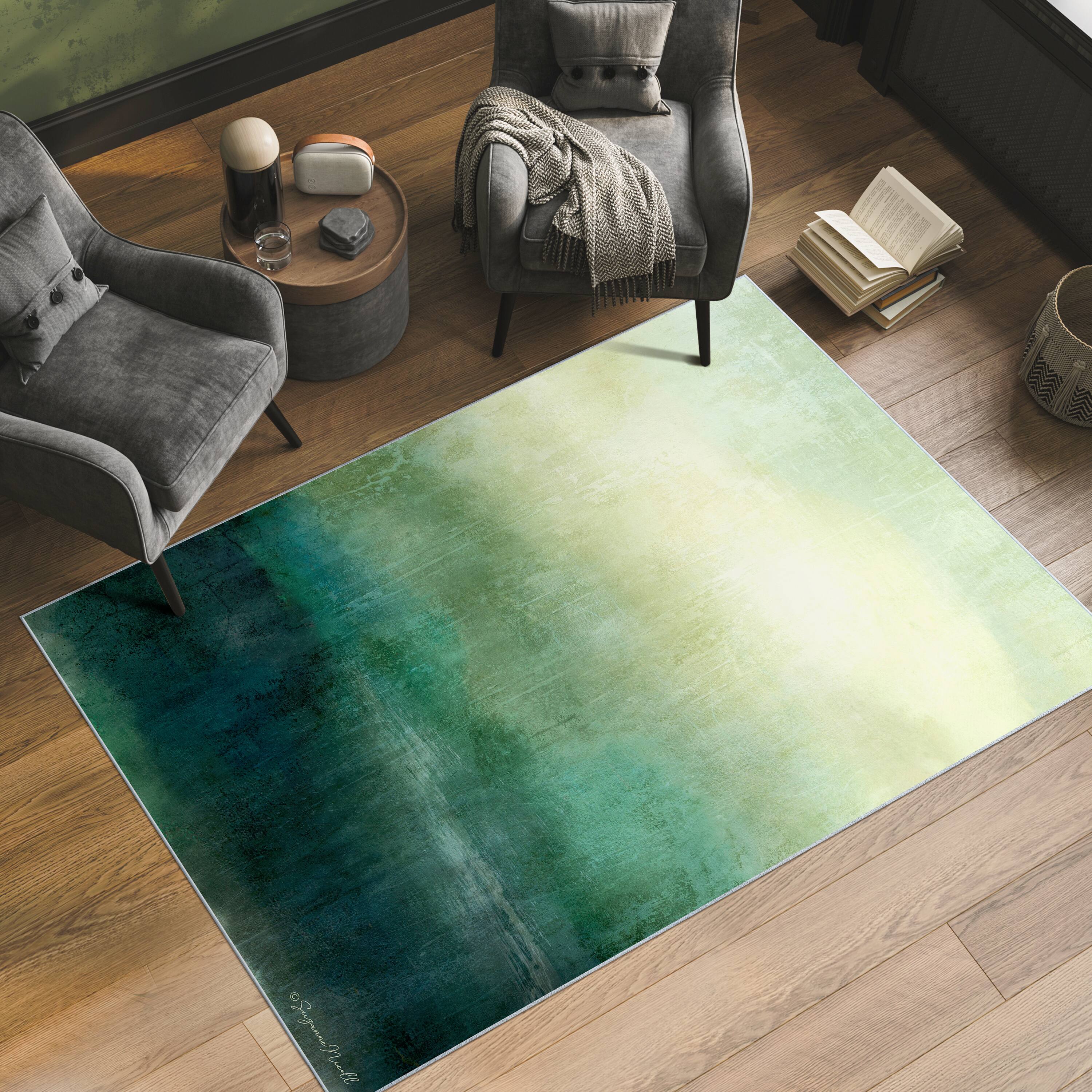 Empire Art Direct 5ft. x 7.5ft. Green Hidden Path I B Tapis D'Art Washable Area Rug