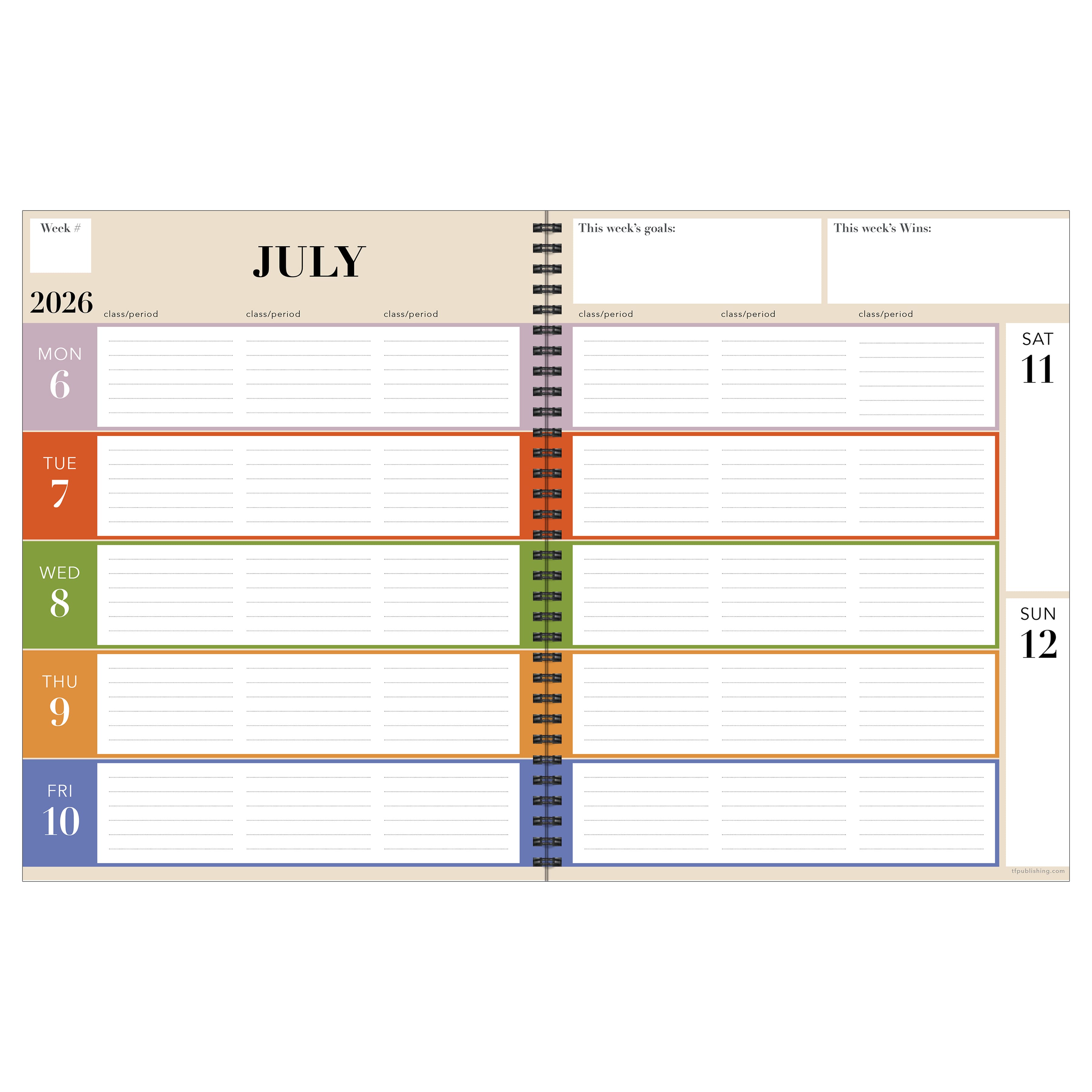 TF Publishing 2026-27 Apples Teacher & Home School Lesson Planning Book