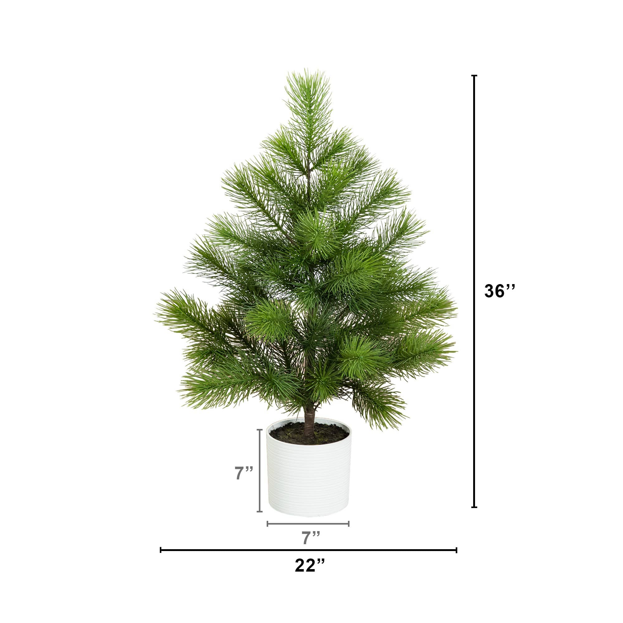 Nearly Natural 3ft. Unlit Artificial Real Touch Masson Pine Christmas Tree in White Decorative Planter
