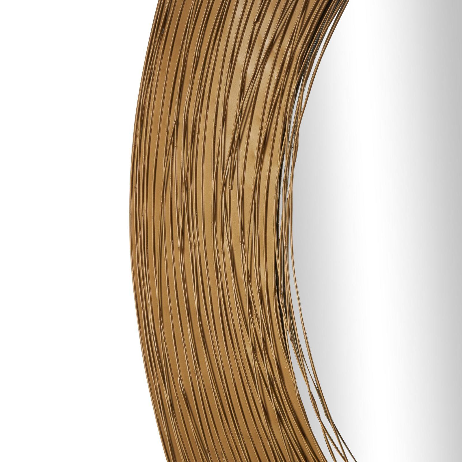 Gold Abstract Overlapping Wire Rings Metal Wall Mirror